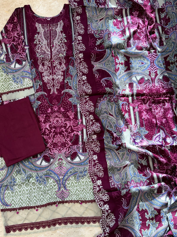 BINSAEED LAWN READYMADE SUIT 1 Q