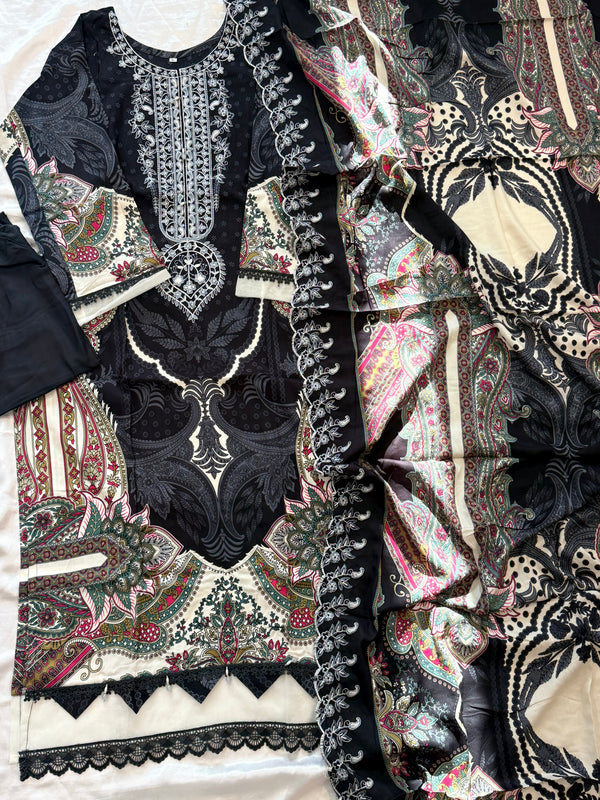 BINSAEED LAWN READYMADE SUIT 3 Q