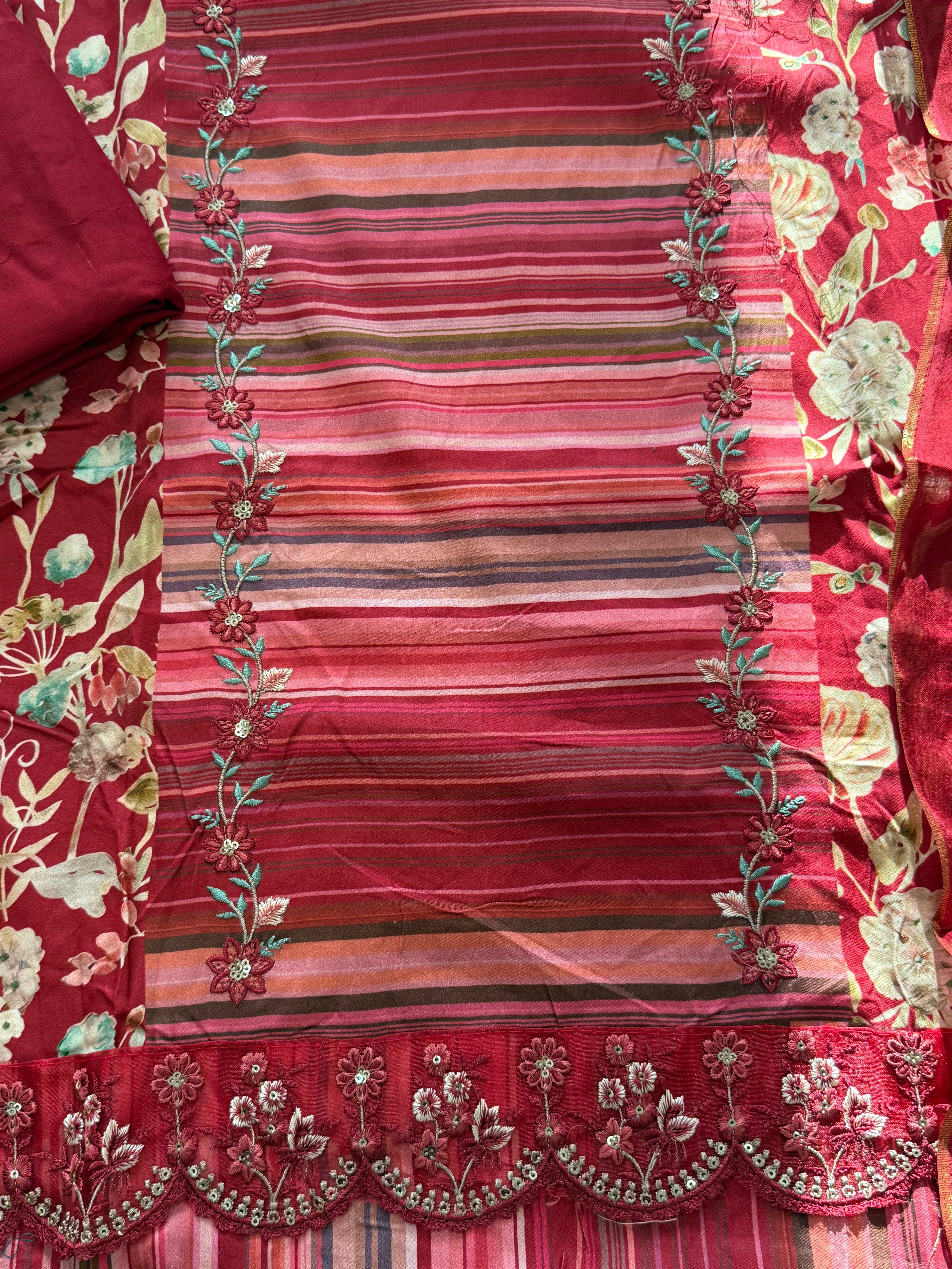 RED AARANYA 4 LAWN EMBROIDERY SUIT 5 R