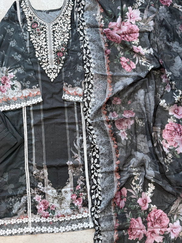 BINSAEED LAWN EMBROIDERY READYMADE SUIT 3