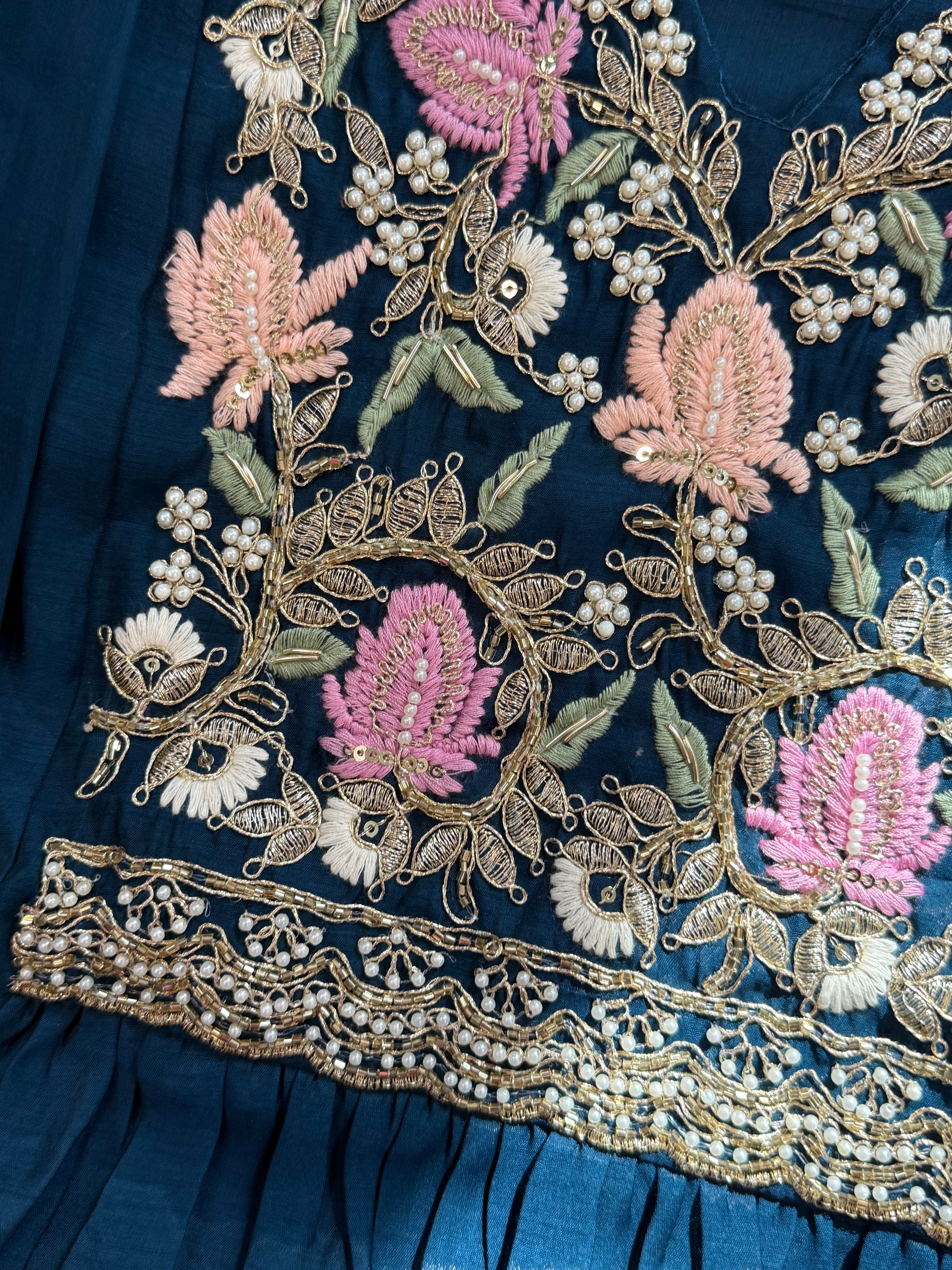 MUL CHANDERI HANDWORK FROCK 1