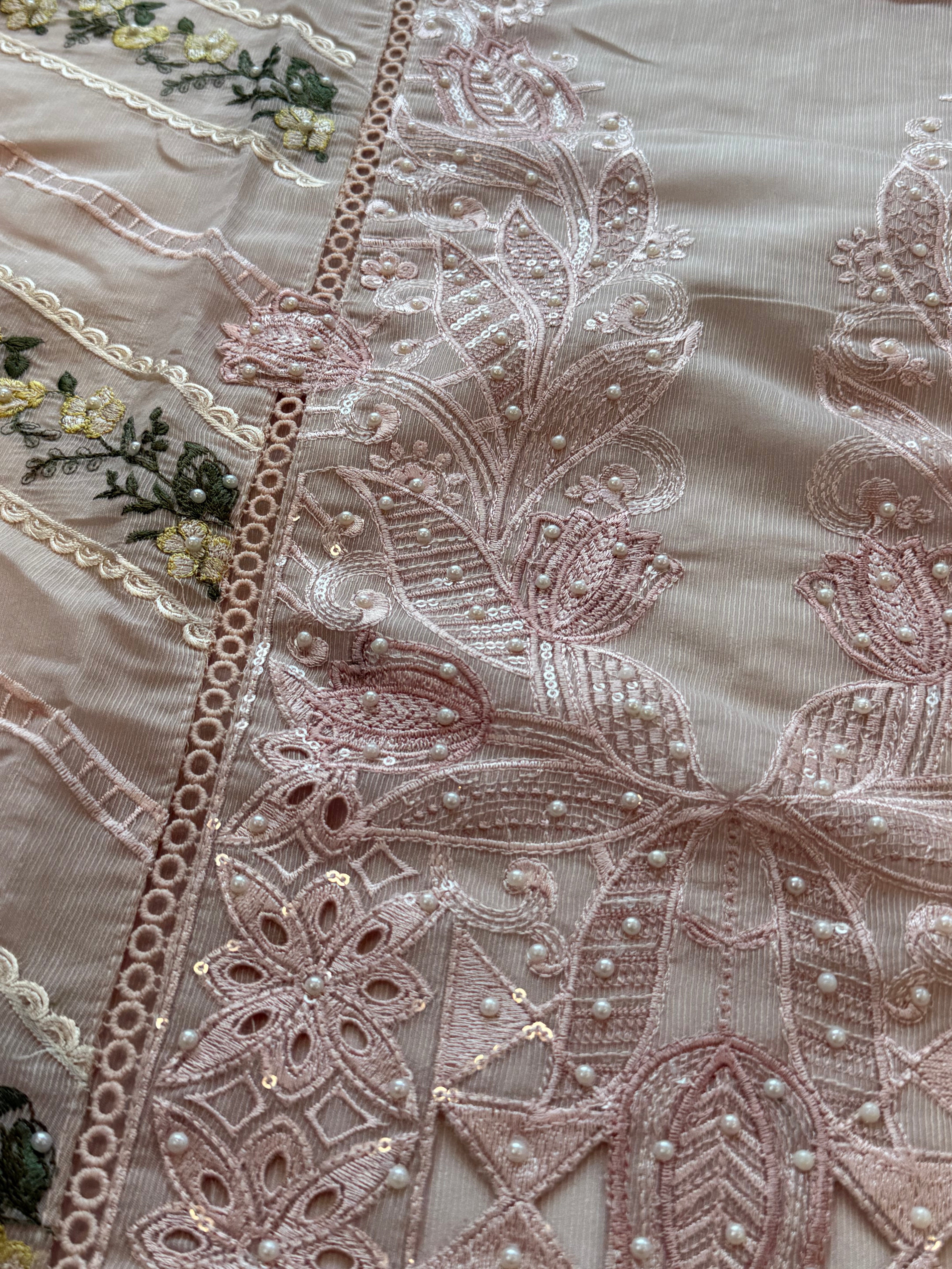 CHECKS ORGANZA EMBROIDERY SUIT 1 Q
