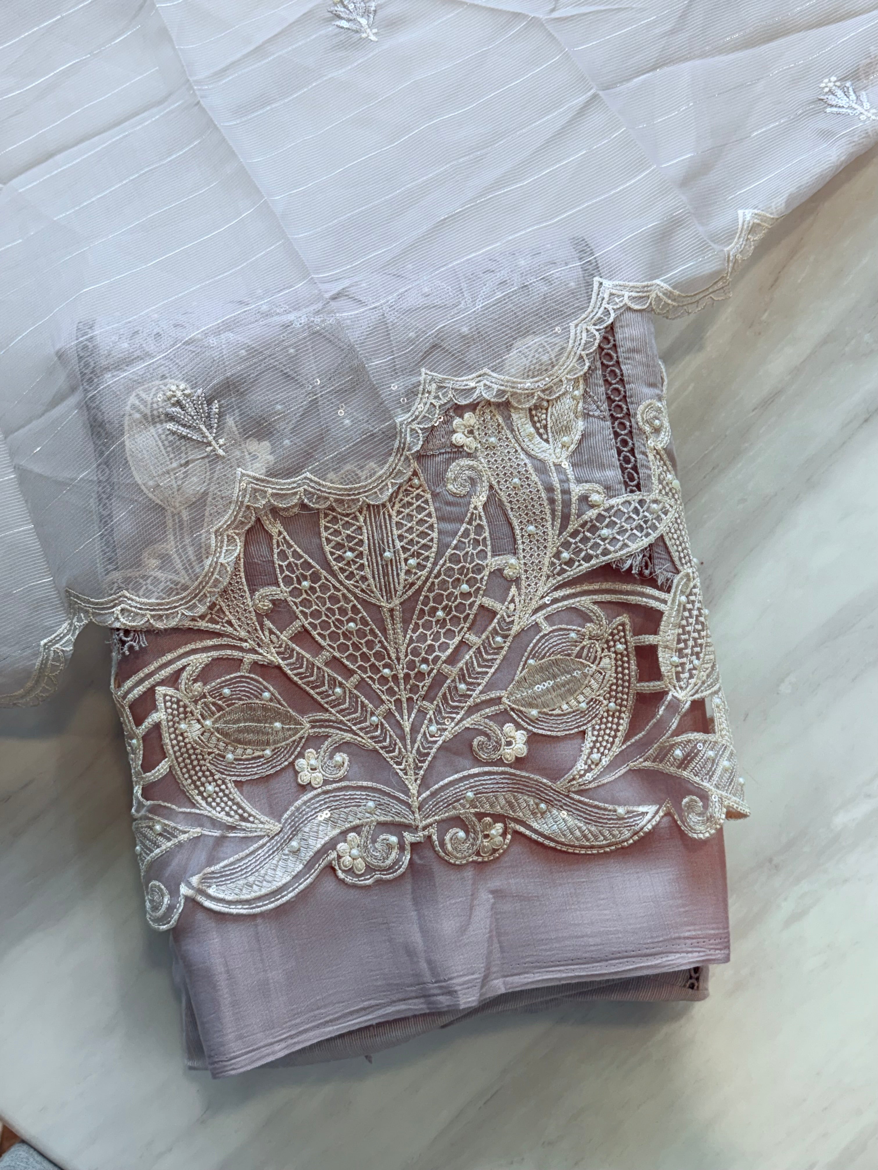 CHECKS ORGANZA EMBROIDERY SUIT 2 Q