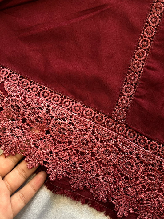 MARIA B MAROON RAYON EMBROIDERY SUIT 3