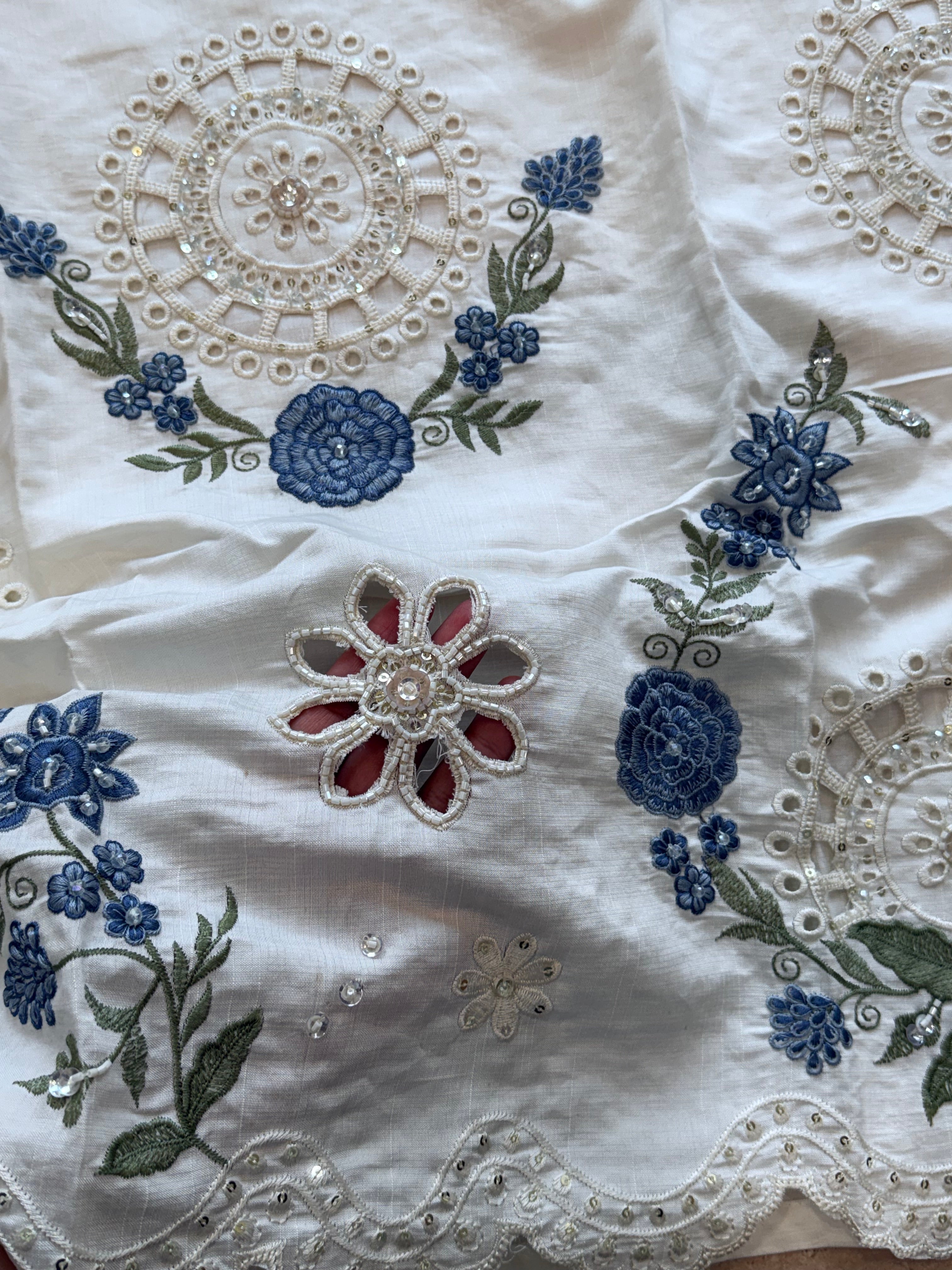 MILKY WHITE CUTWORK EMBROIDERY SUIT 1 Q