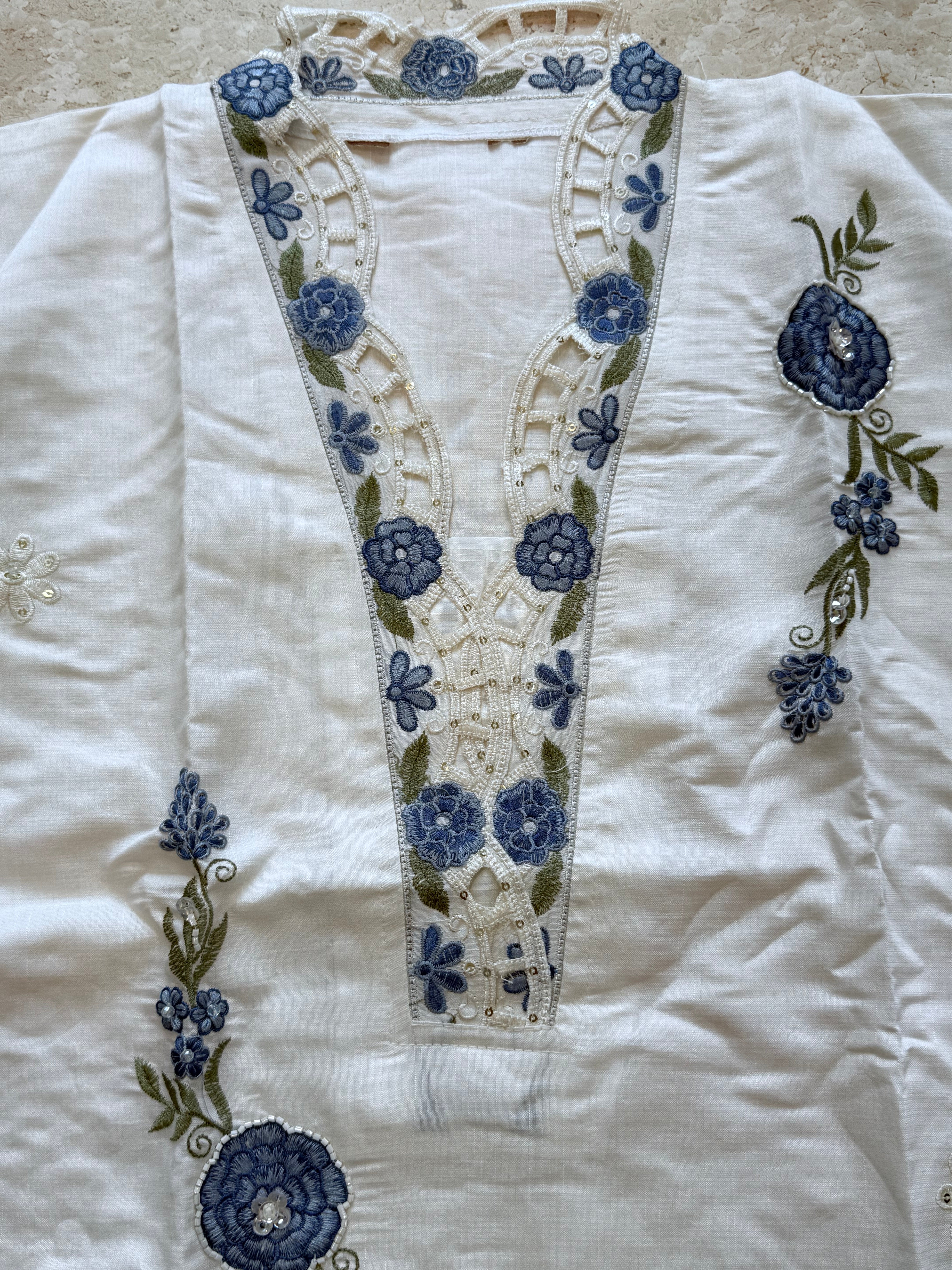 MILKY WHITE CUTWORK EMBROIDERY SUIT 1 Q