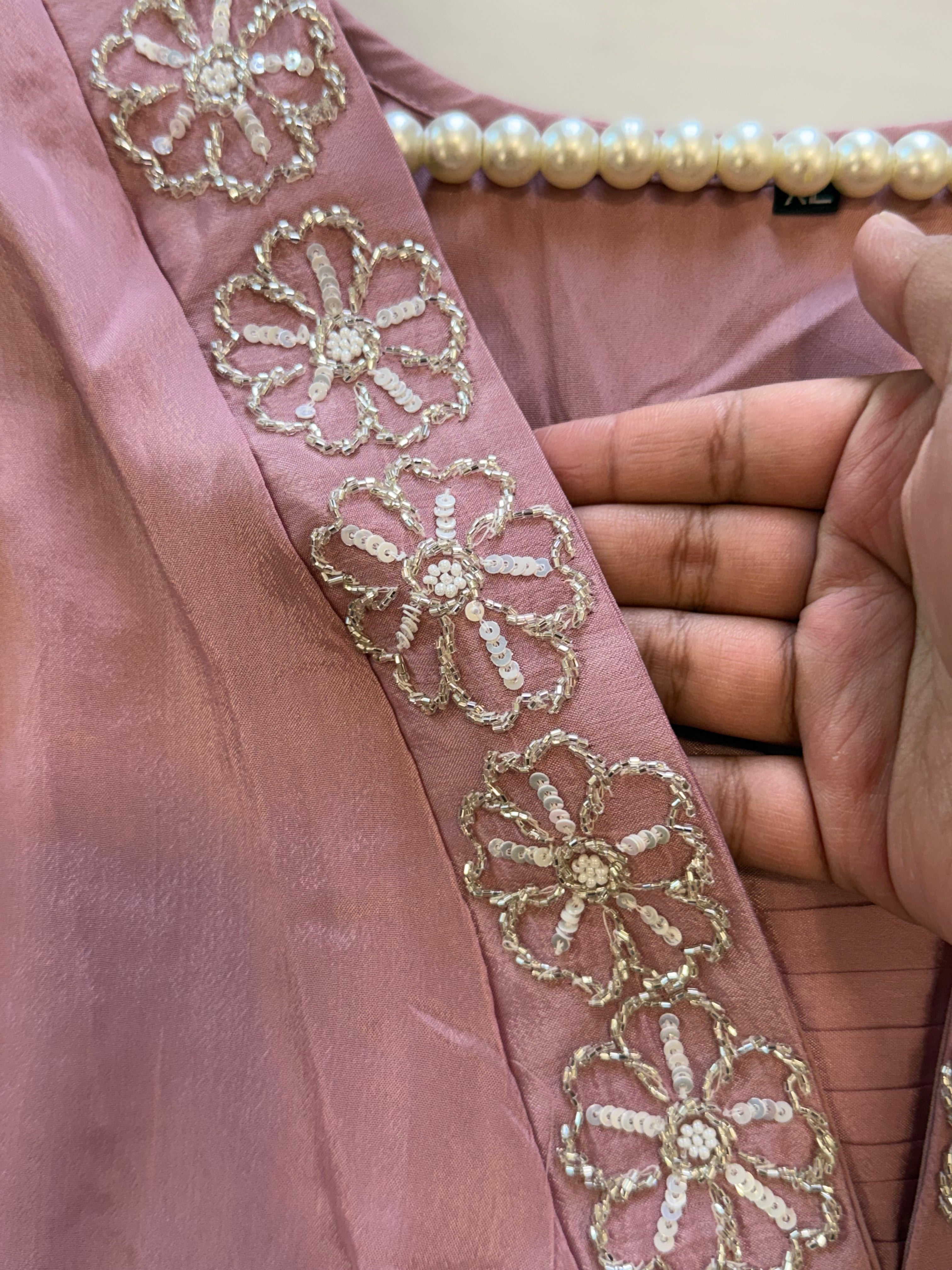 PARO CREPE HANDWORK FROCK 10 Q