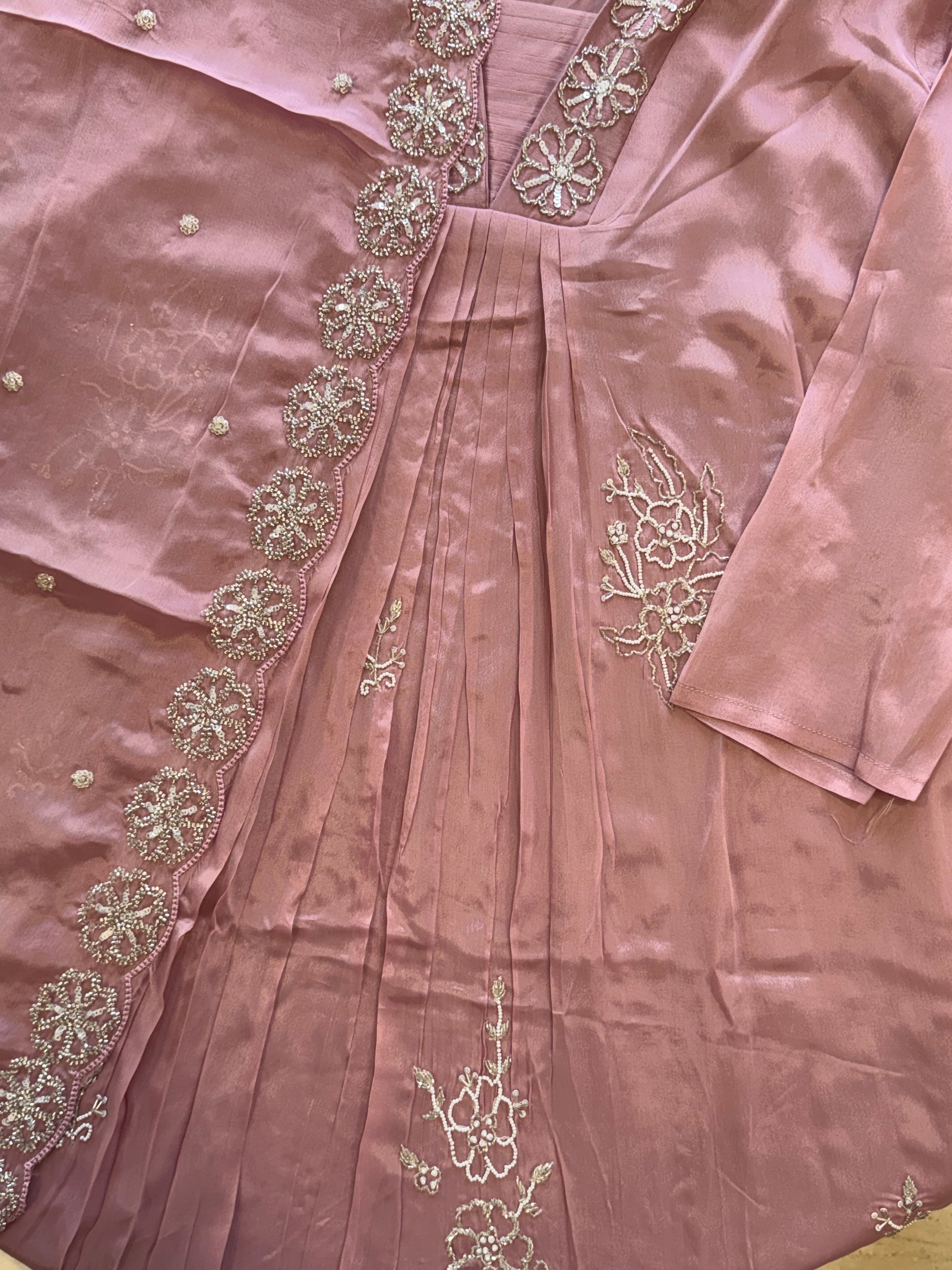 PARO CREPE HANDWORK FROCK 10 Q