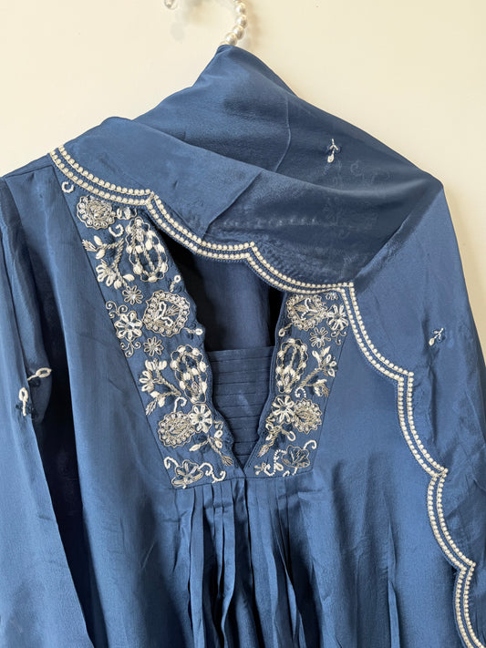 PARO CREPE HANDWORK FROCK 17 Q