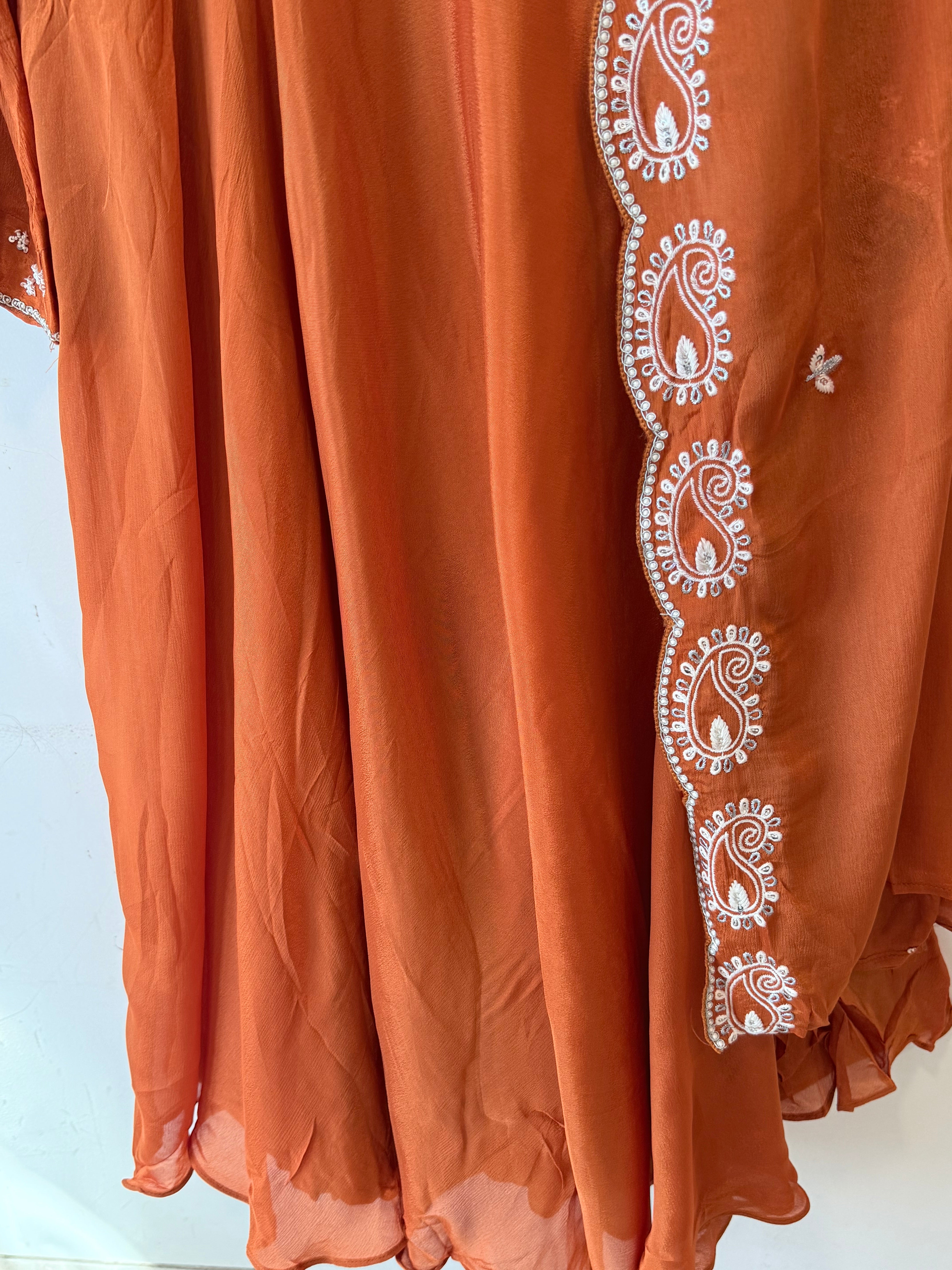 PARO CREPE HANDWORK FROCK 16 Q