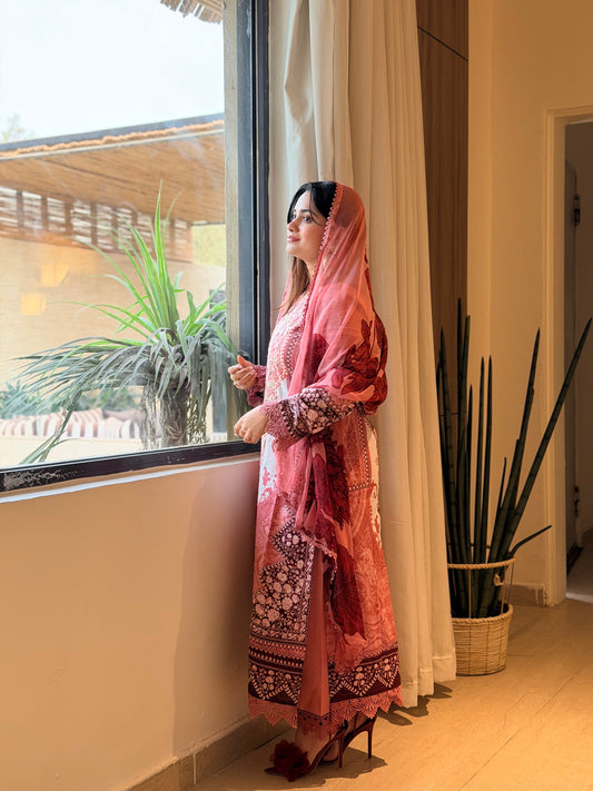 HARSHA PEACH READYMADE SUIT Q