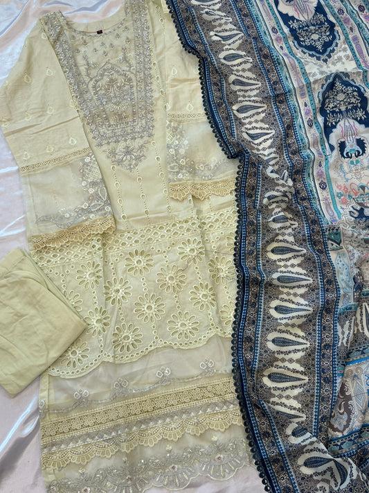 RAHI GREEN PURE COTTON EMBROIDERY SUIT 14