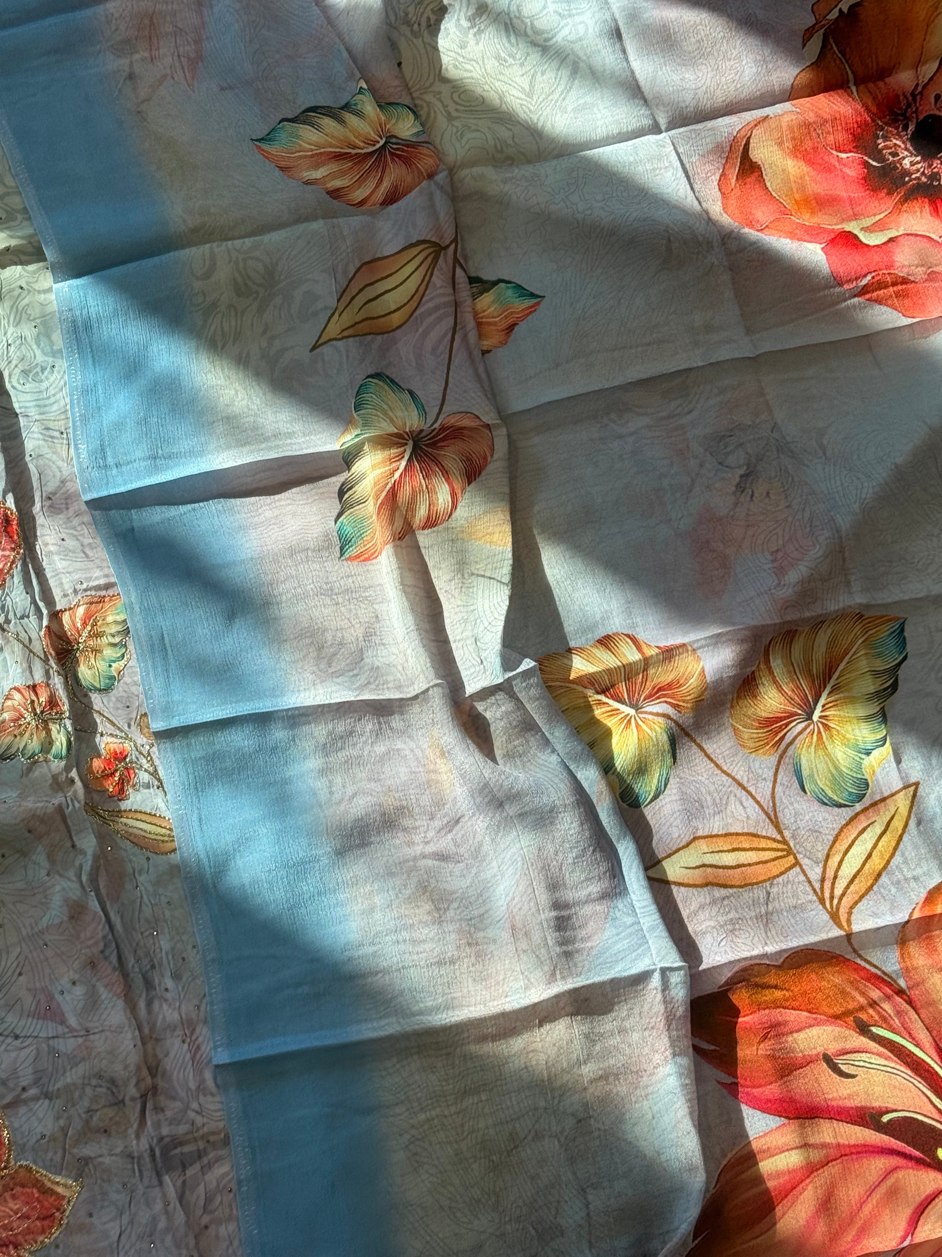 MAKHMAL PURE CREPE EMBROIDERY SUIT 3 Q