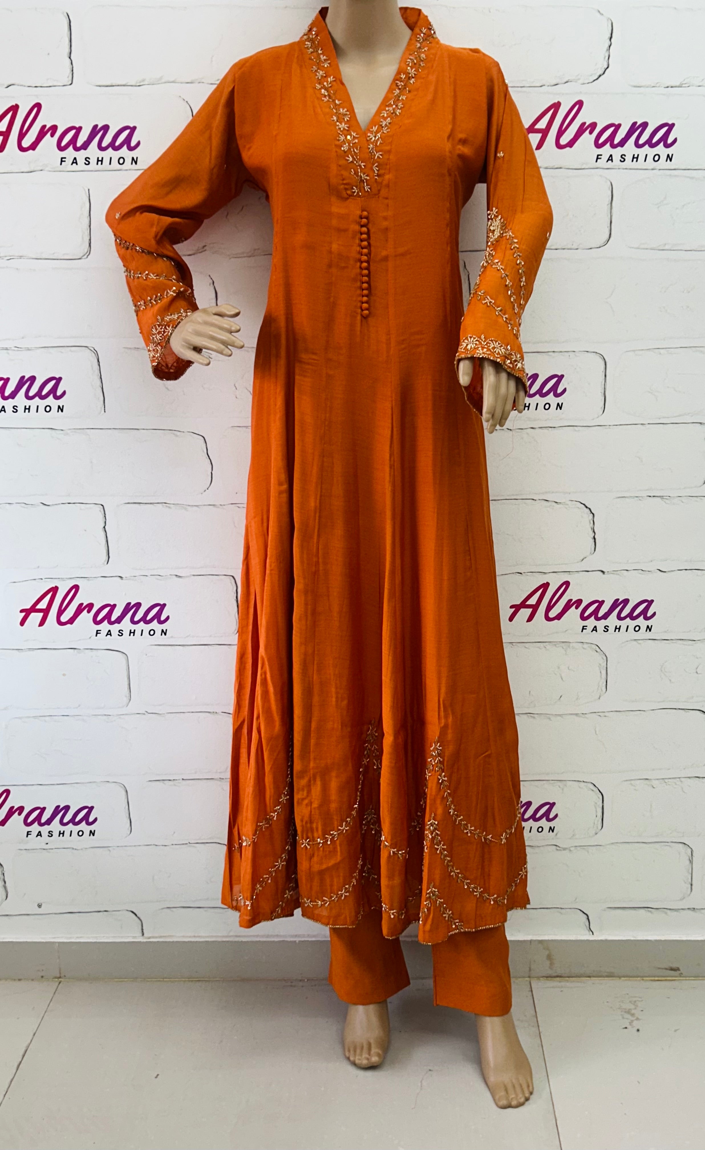 MUL CHANDERI HANDWORK FROCK 8001 Q