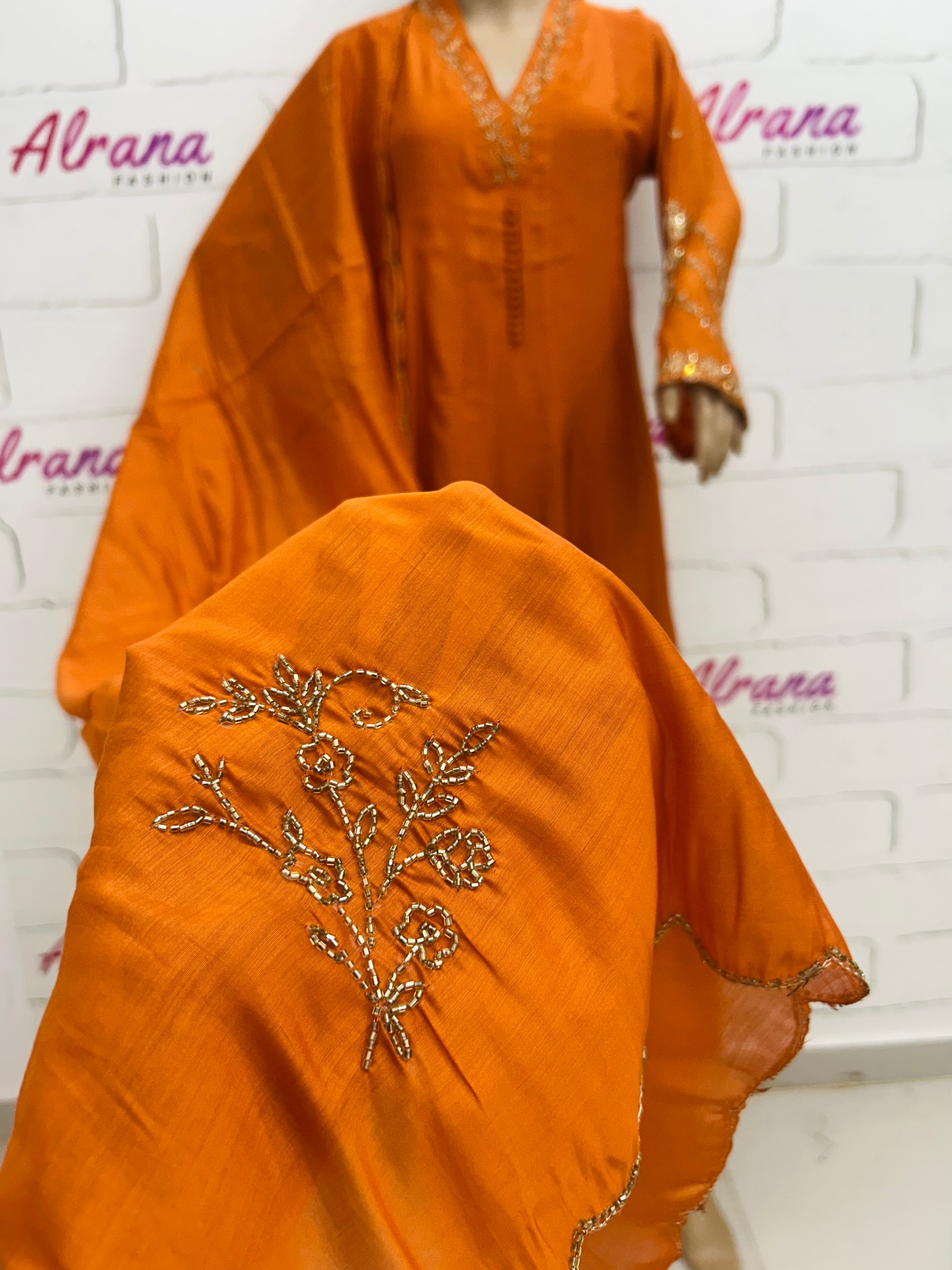 MUL CHANDERI HANDWORK FROCK 8001 Q
