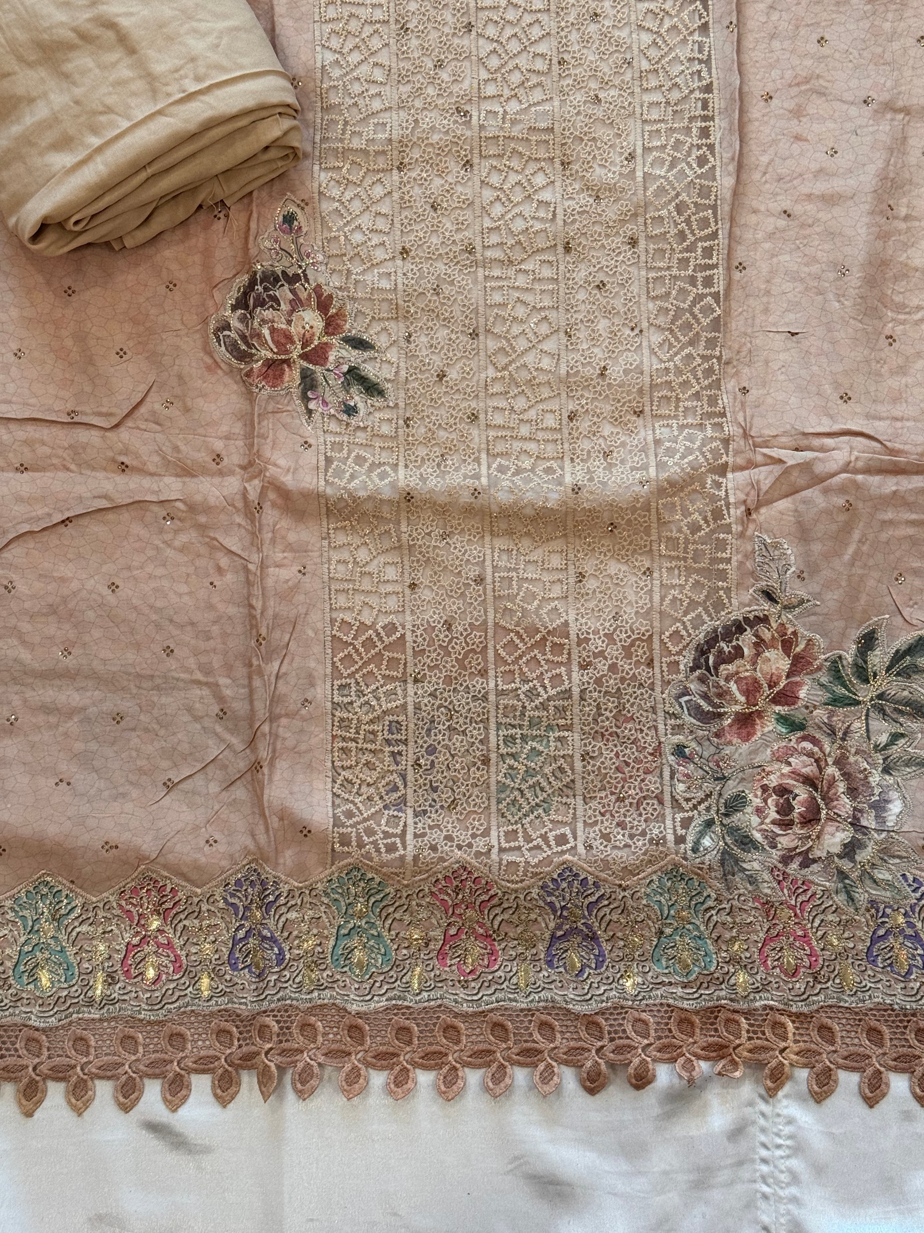 MAKHMAL PURE CREPE EMBROIDERY SUIT 8 Q