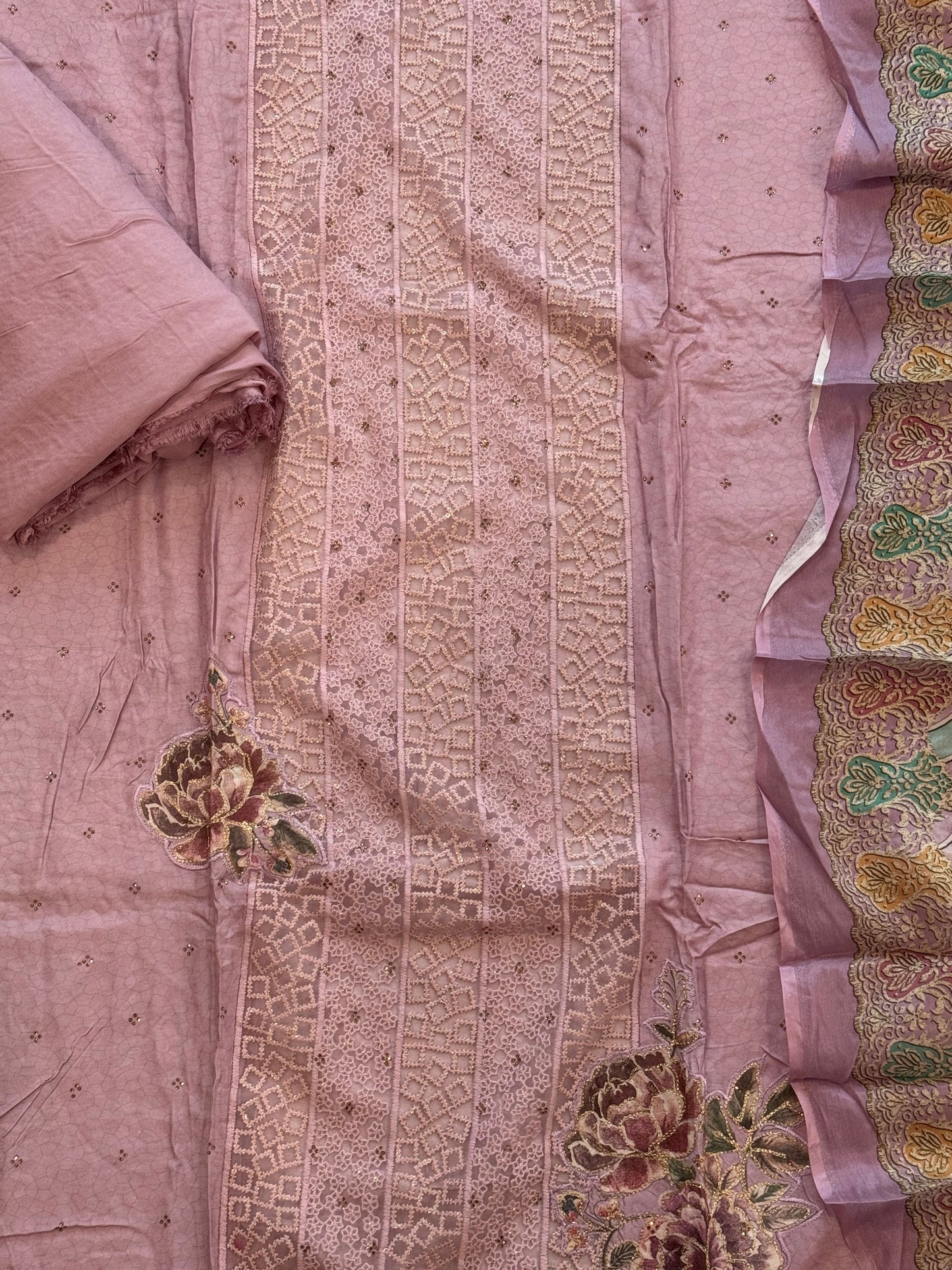 MAKHMAL PURE CREPE EMBROIDERY SUIT 10 Q