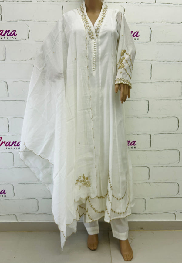 MUL CHANDERI HANDWORK FROCK 8001 Q