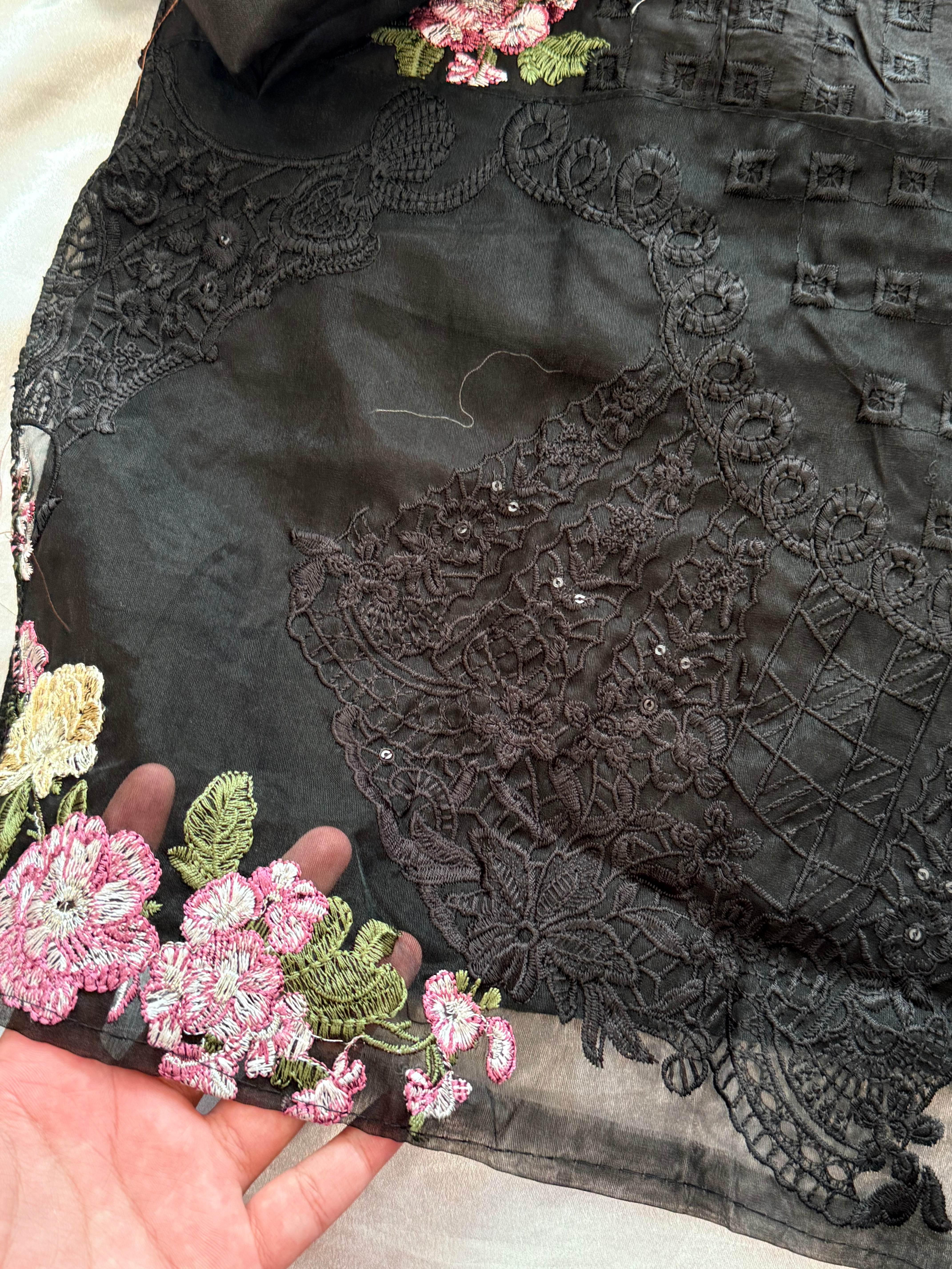 YUMNA BLACK COTTON EMBROIDERY SUIT