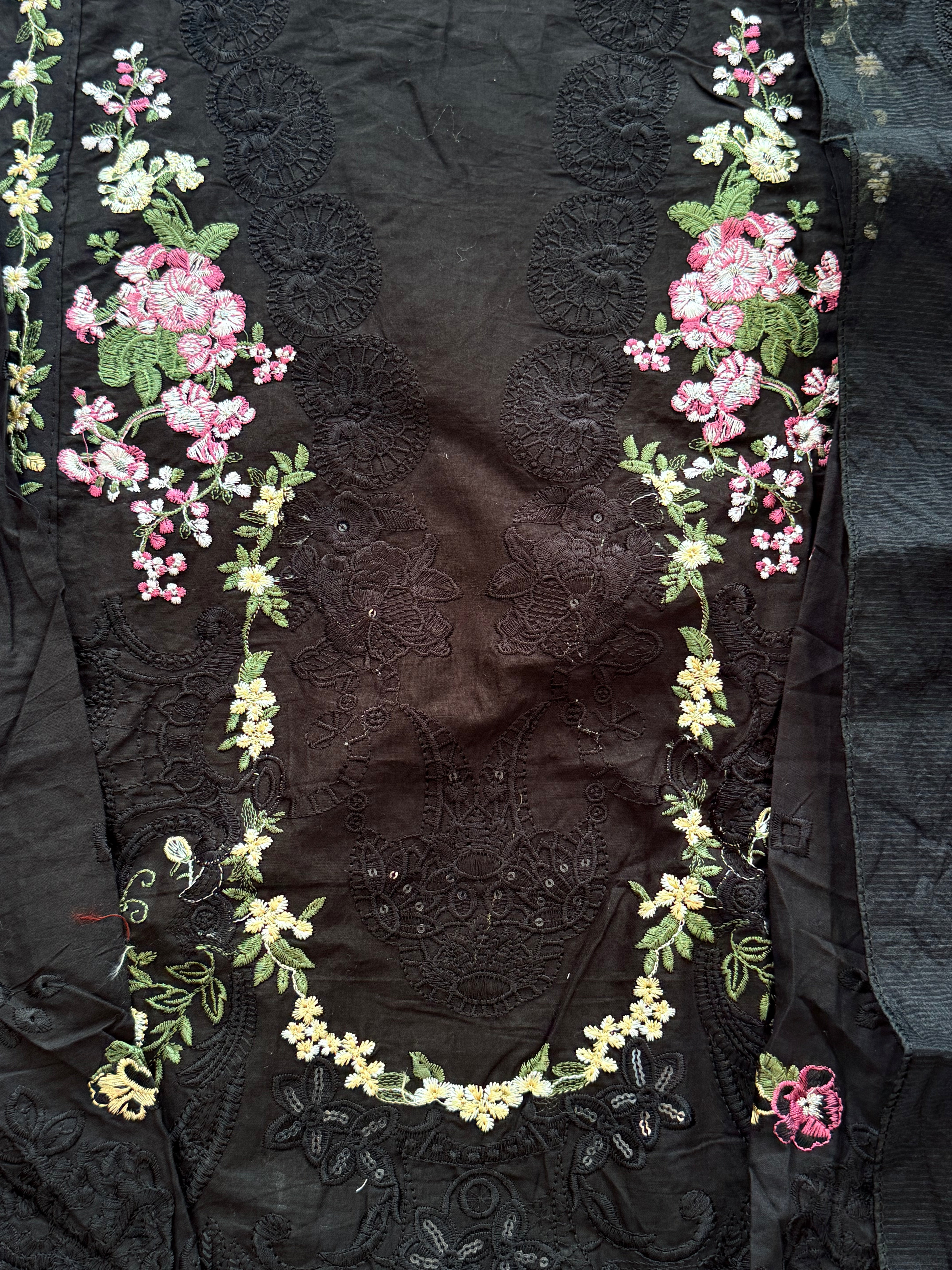 YUMNA BLACK COTTON EMBROIDERY SUIT