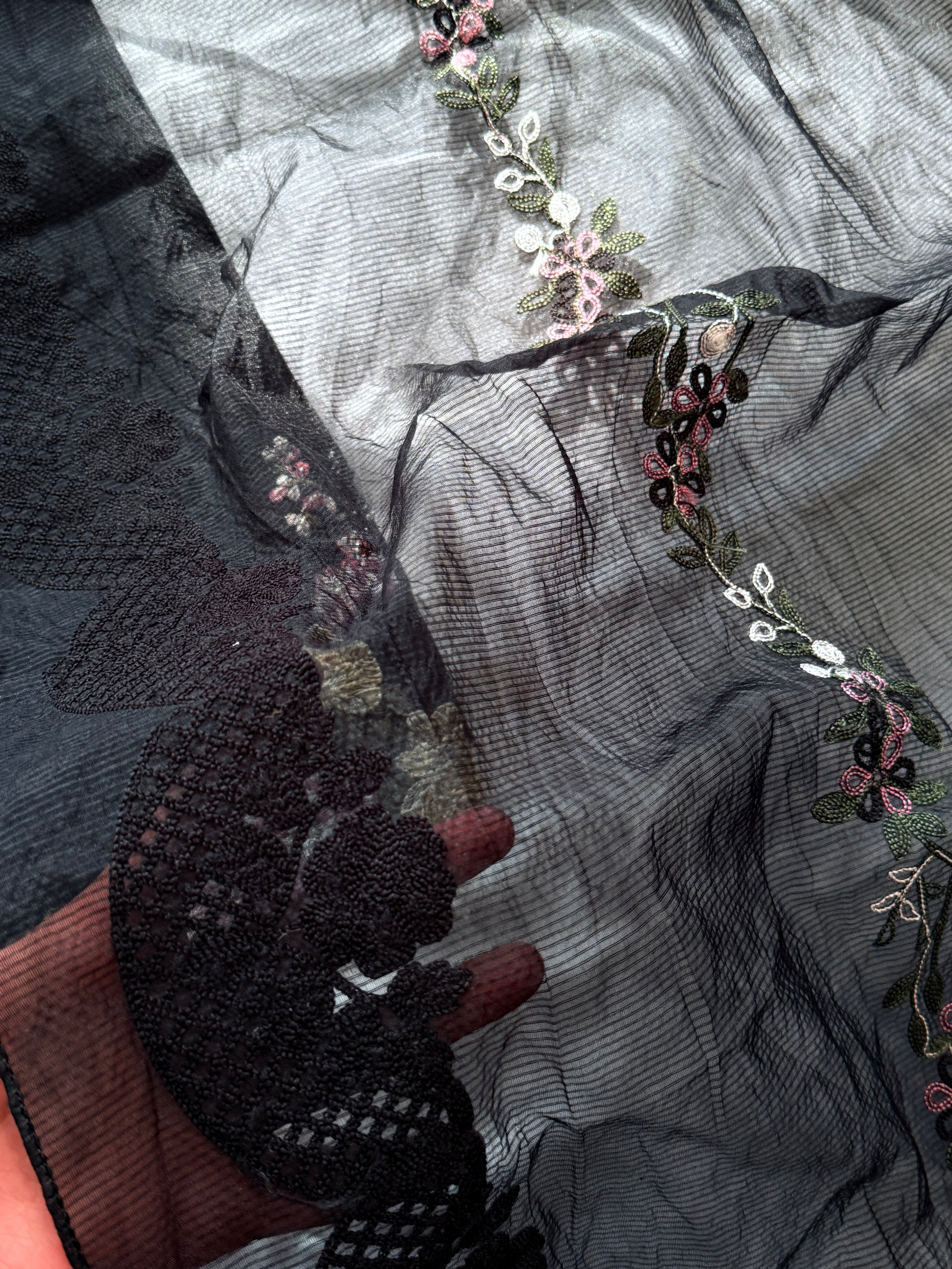 YUMNA BLACK COTTON EMBROIDERY SUIT