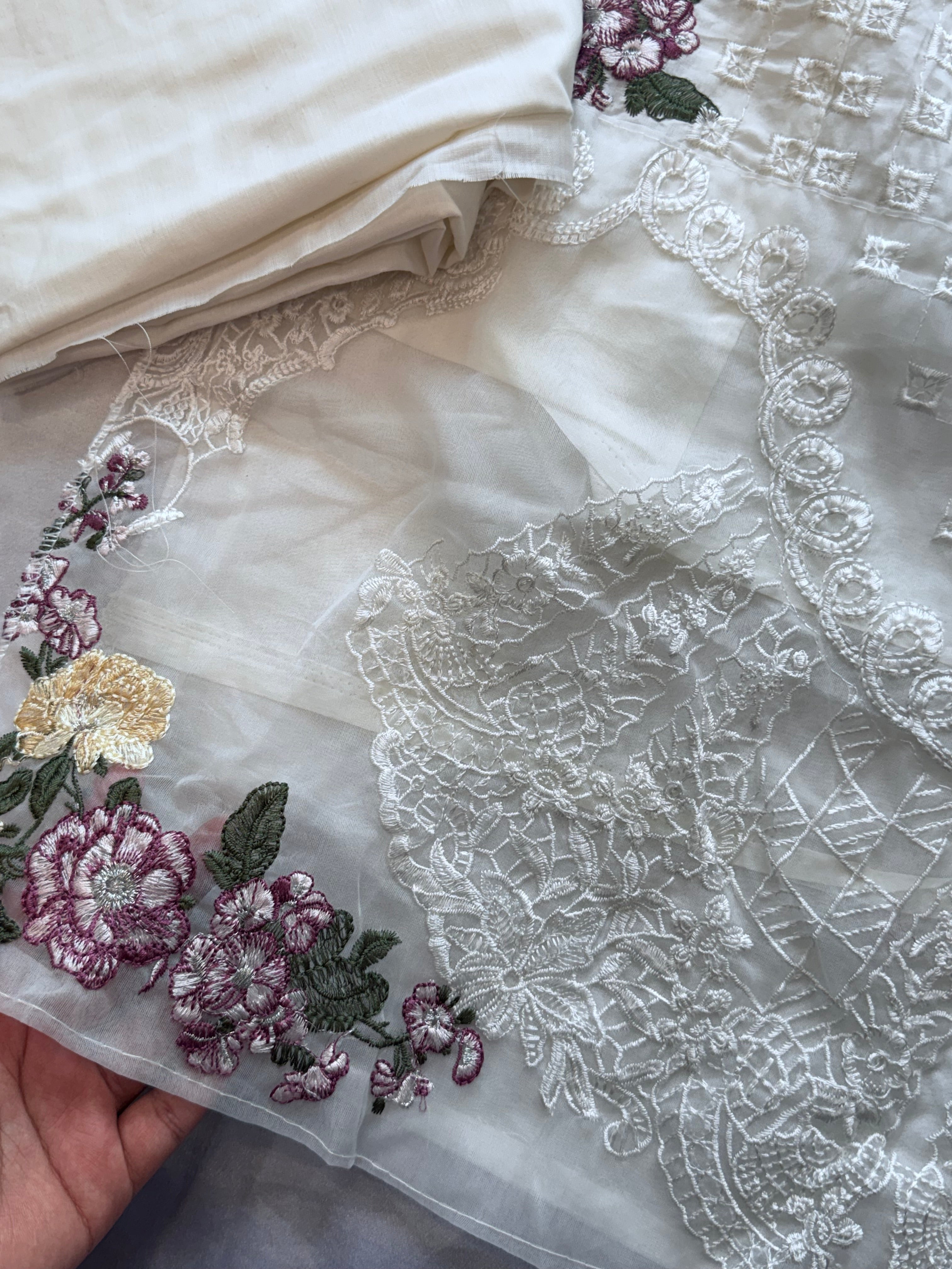 YUMNA OFFWHITE COTTON EMBROIDERY SUIT