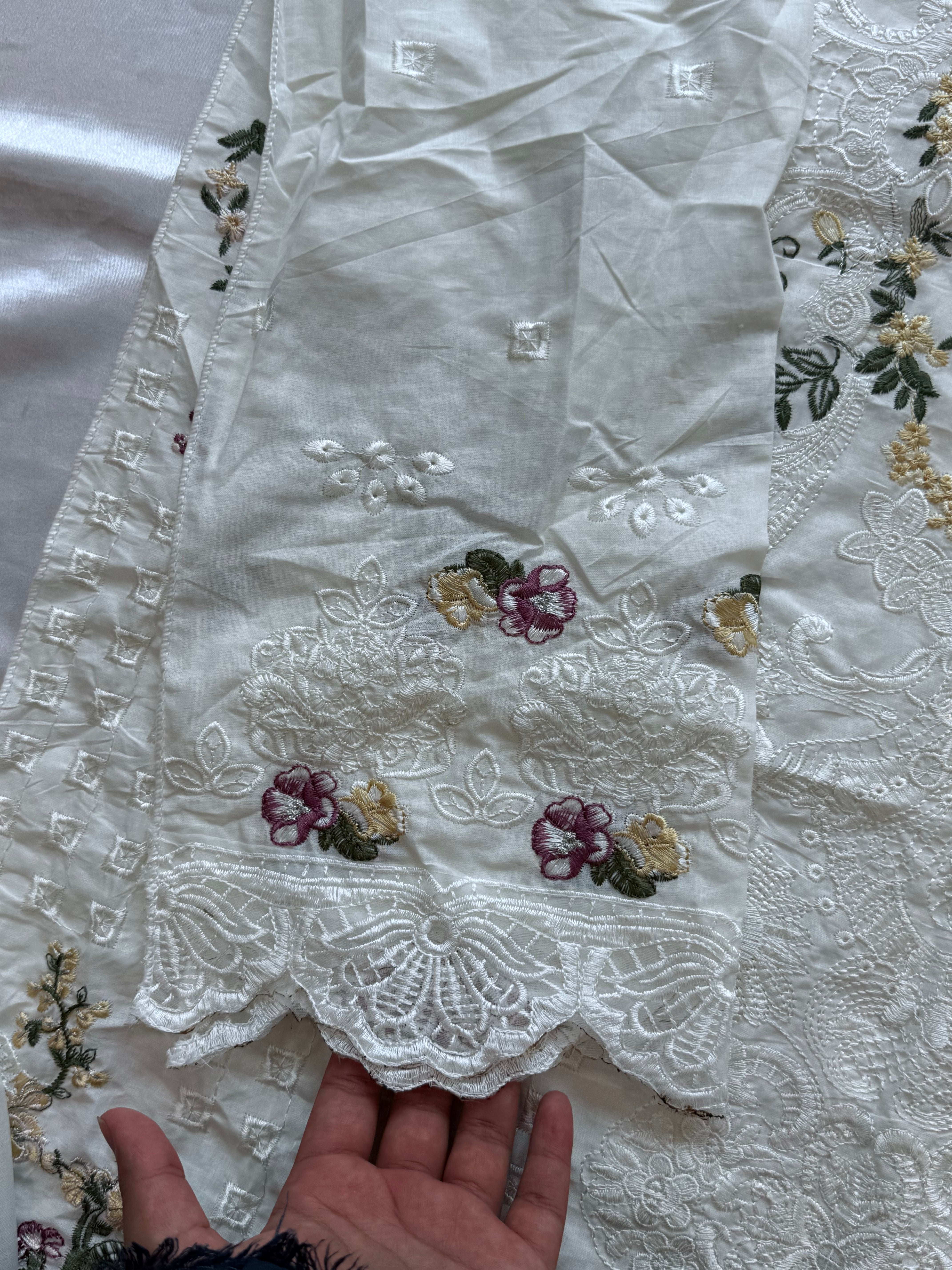 YUMNA OFFWHITE COTTON EMBROIDERY SUIT