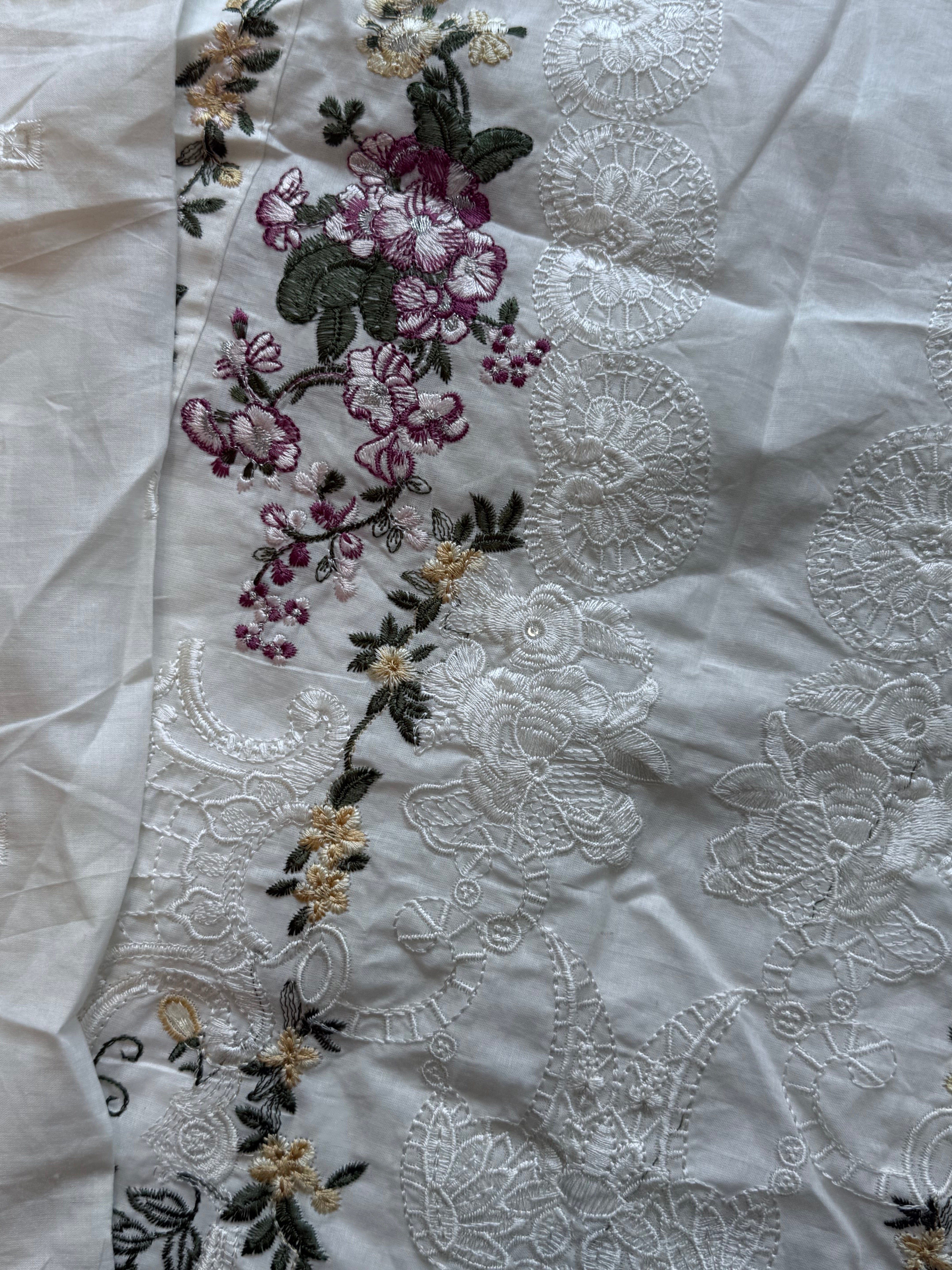 YUMNA OFFWHITE COTTON EMBROIDERY SUIT