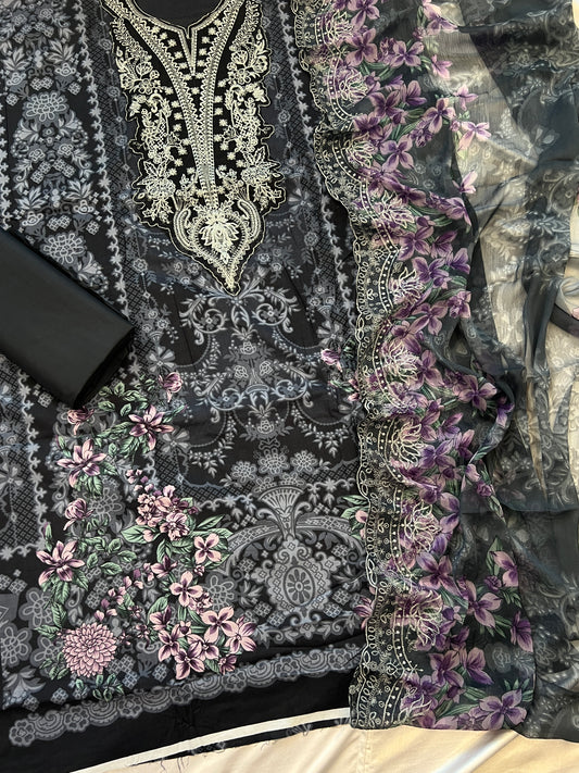 NEEDLE LAWN EMBROIDERY PATCH SUIT