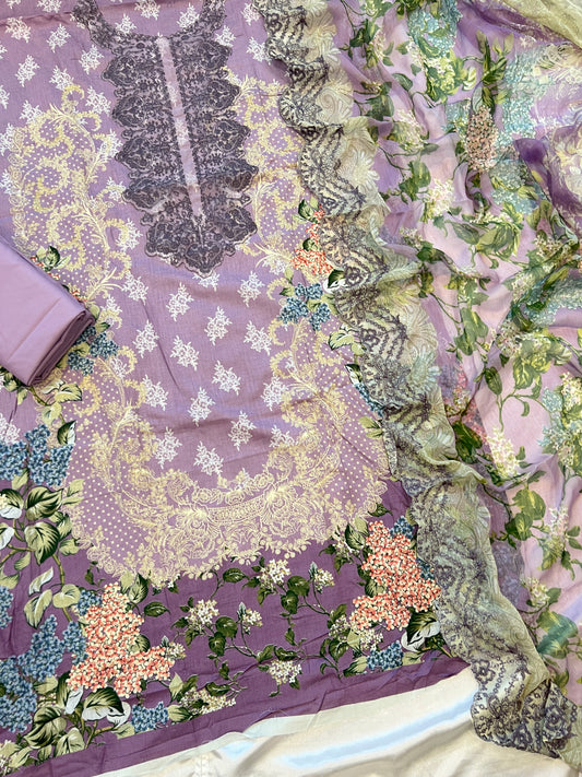 NEEDLE LAWN EMBROIDERY PATCH SUIT