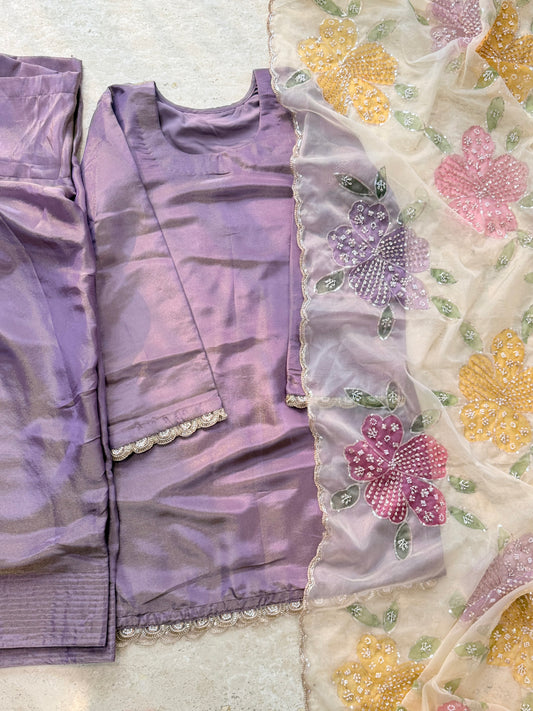 FLORAL FARSHI HANDWORK SUIT 24