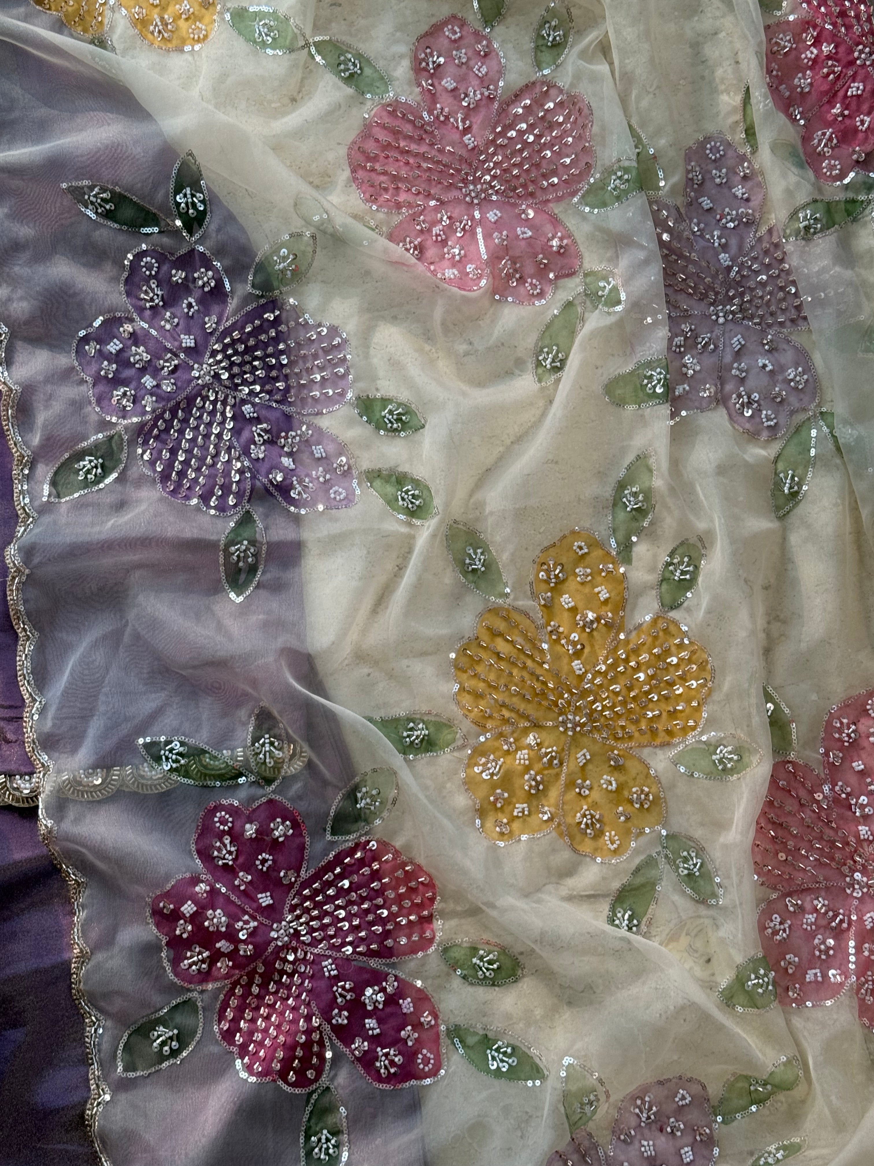 FLORAL FARSHI HANDWORK SUIT 24