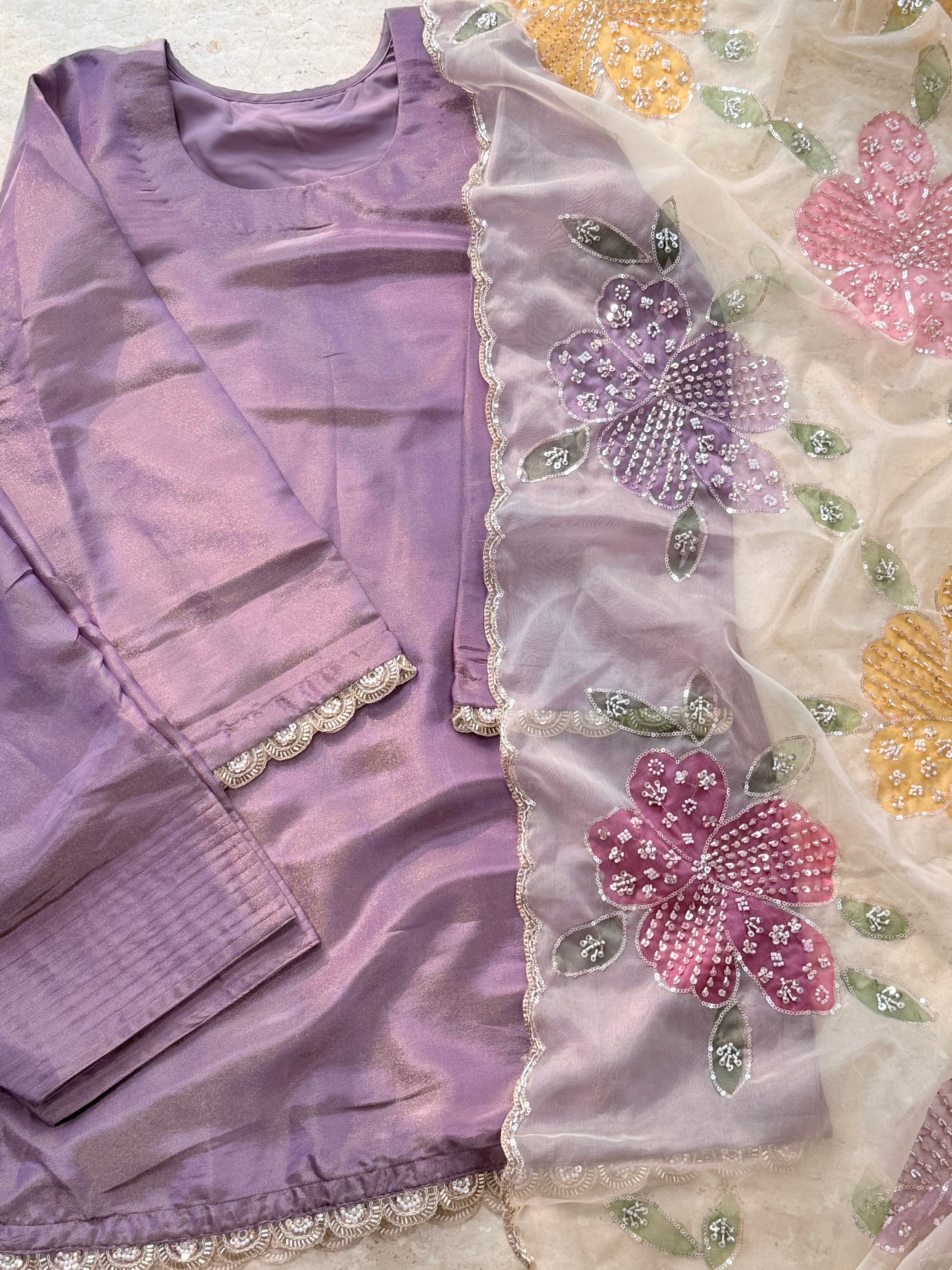 FLORAL FARSHI HANDWORK SUIT 24