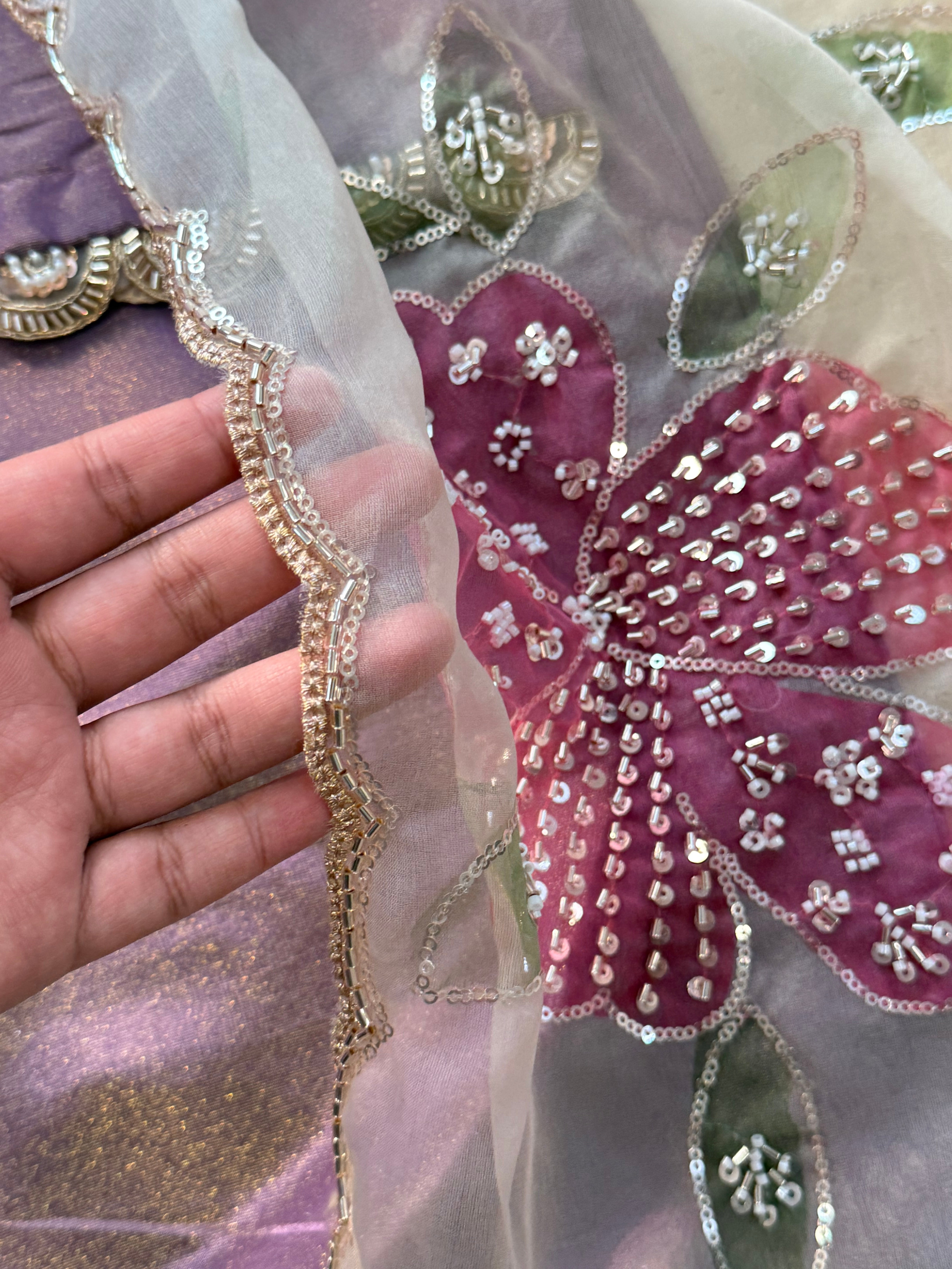 FLORAL FARSHI HANDWORK SUIT 24