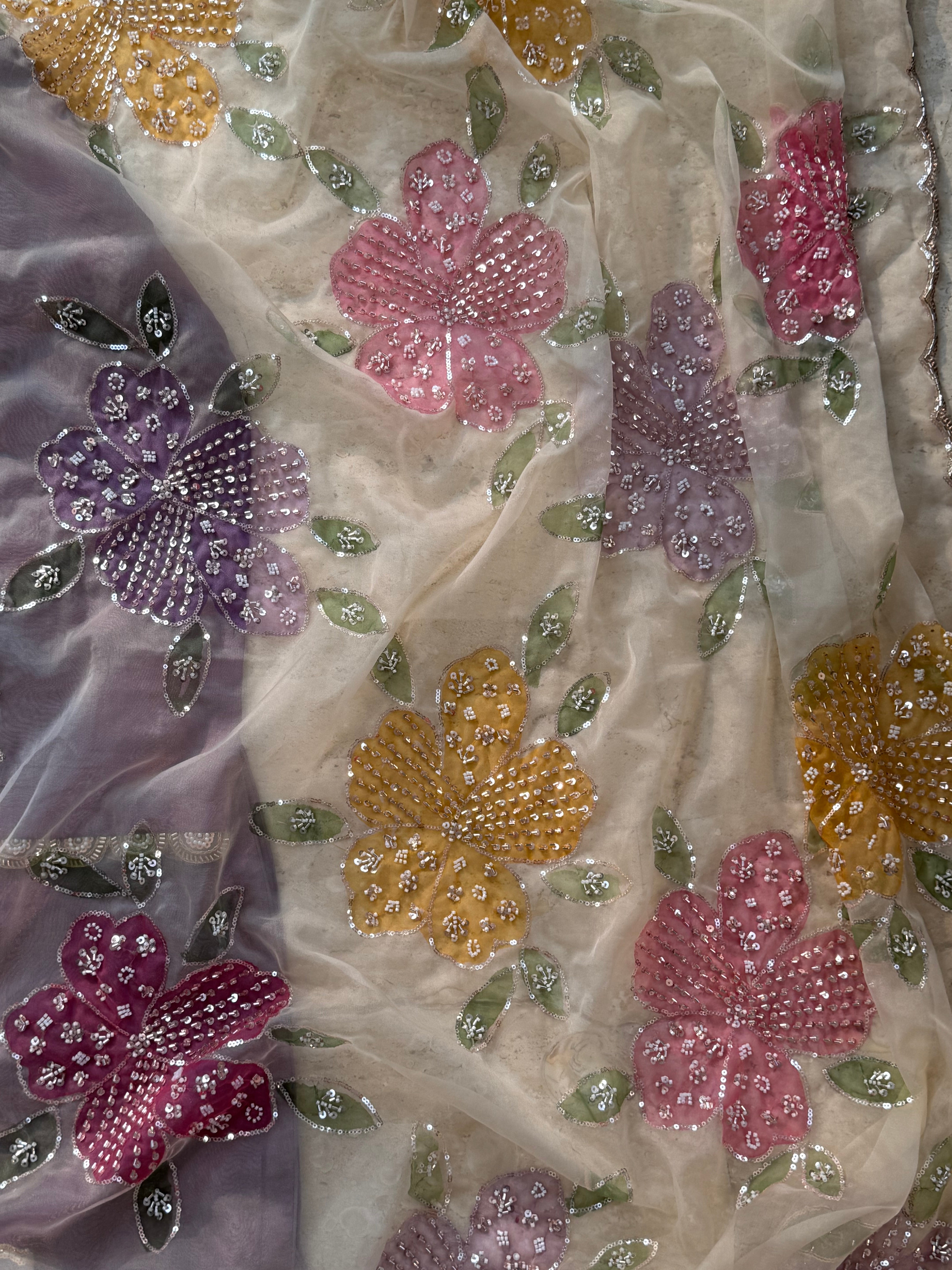 FLORAL FARSHI HANDWORK SUIT 24