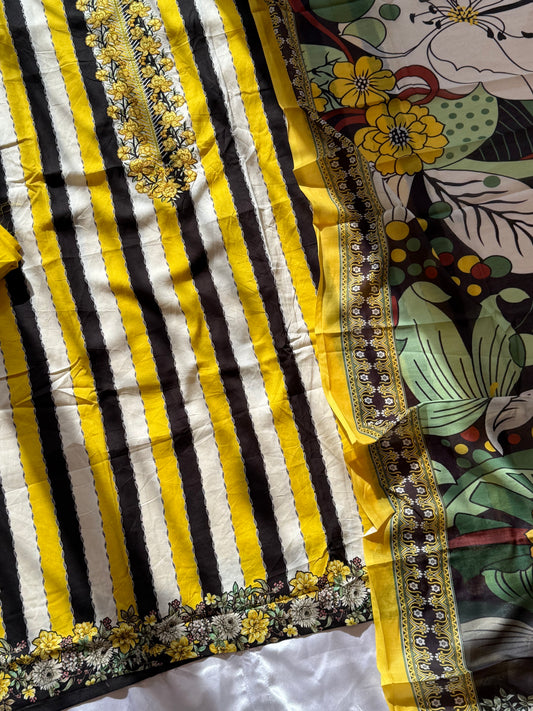 YELLOW COTTON EMBROIDERY SUIT 2
