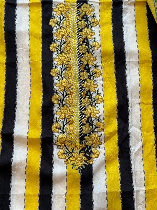 YELLOW COTTON EMBROIDERY SUIT 2