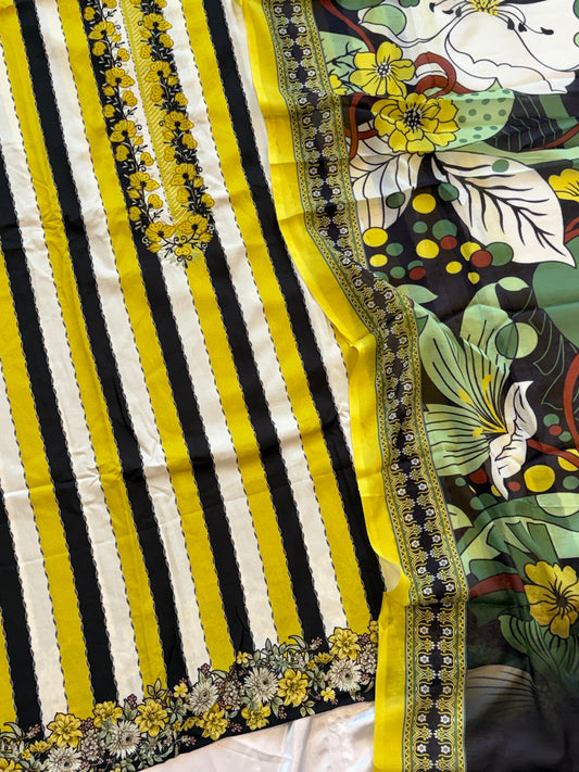LIME GREEN COTTON EMBROIDERY SUIT 1
