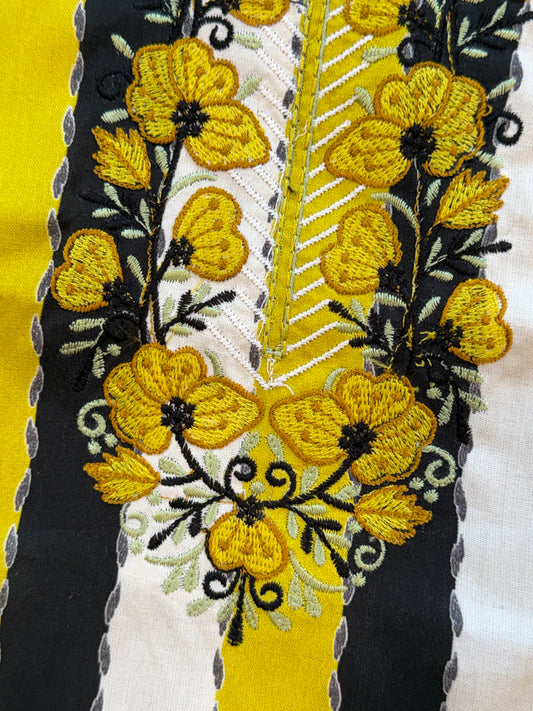 LIME GREEN COTTON EMBROIDERY SUIT 1
