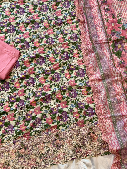 FIZA CHIKANKARI PATCH  SUIT 3