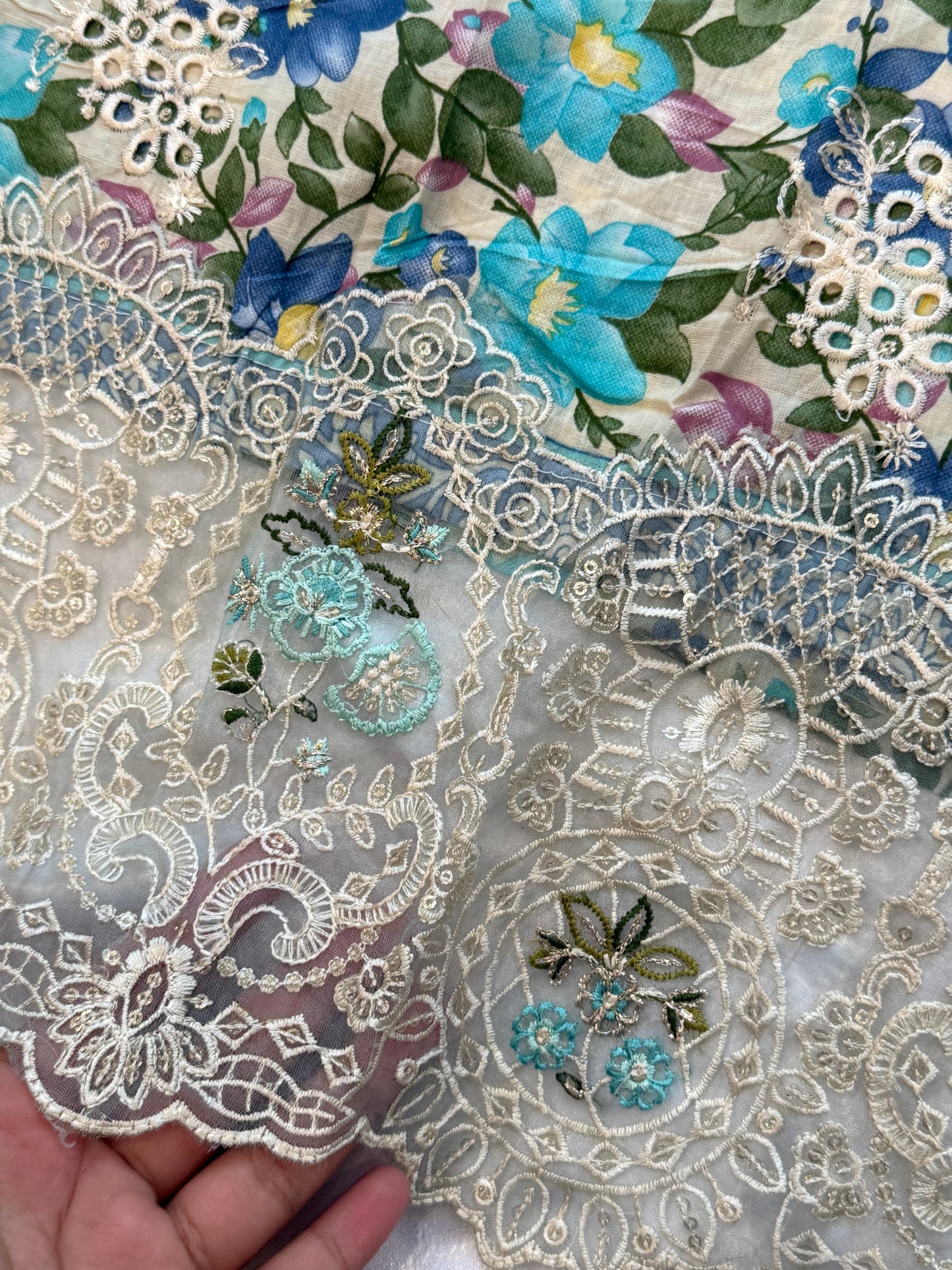 FIZA CHIKANKARI PATCH  SUIT 2 Q