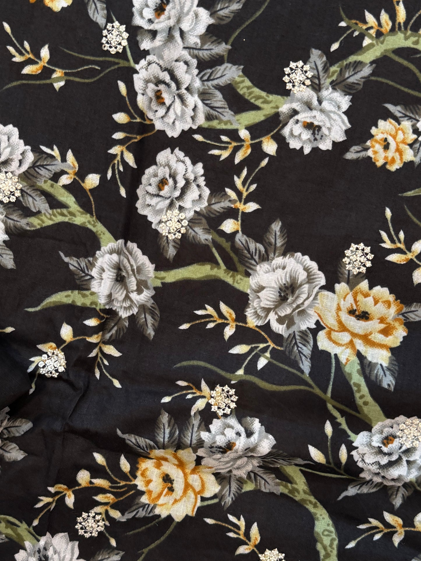 FIZA BLACK CHIKANKARI PATCH  SUIT 1 Q