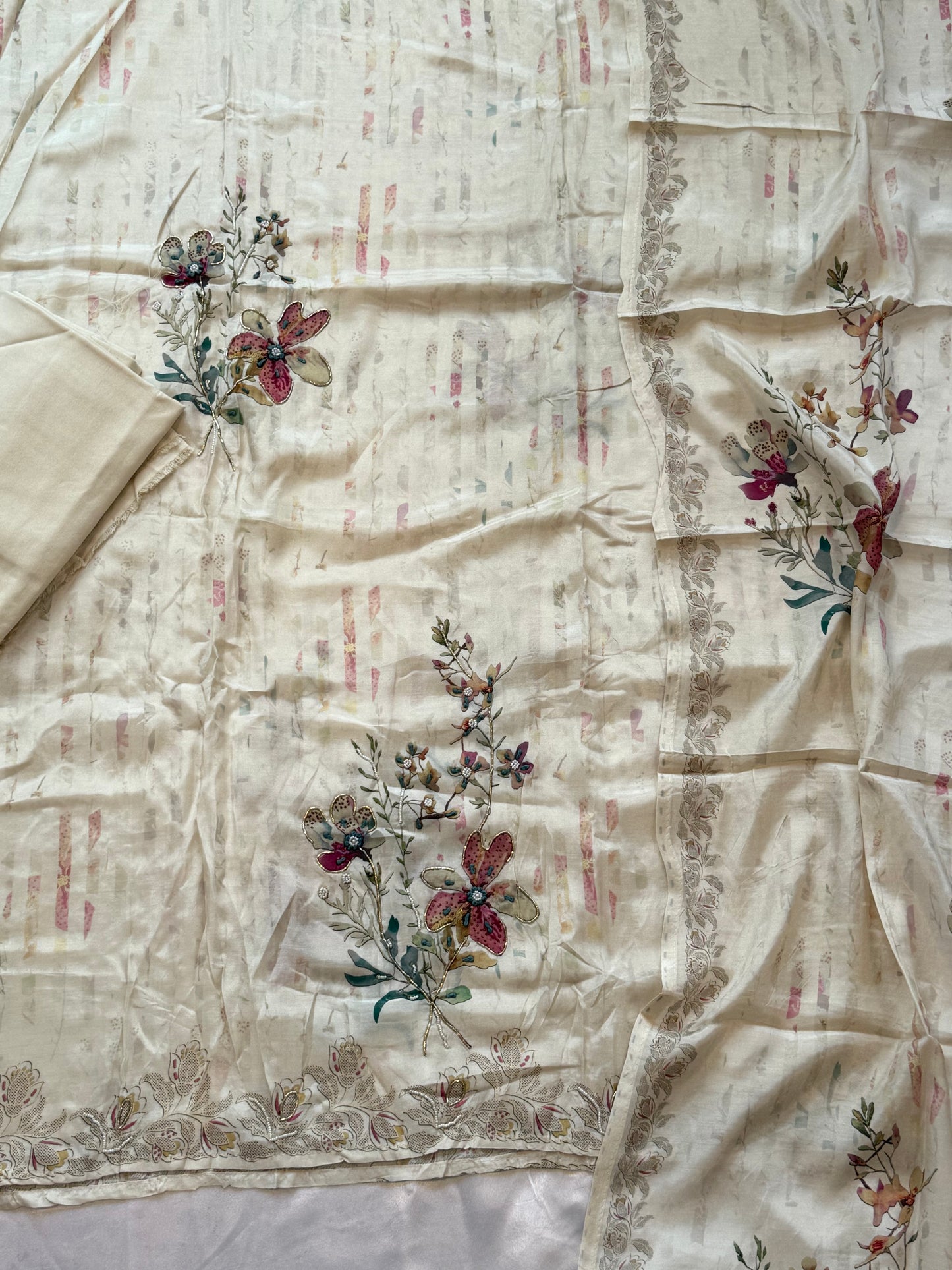 SAIRA MUSLIN HAND WORK EMBROIDERY SUIT 1 Q