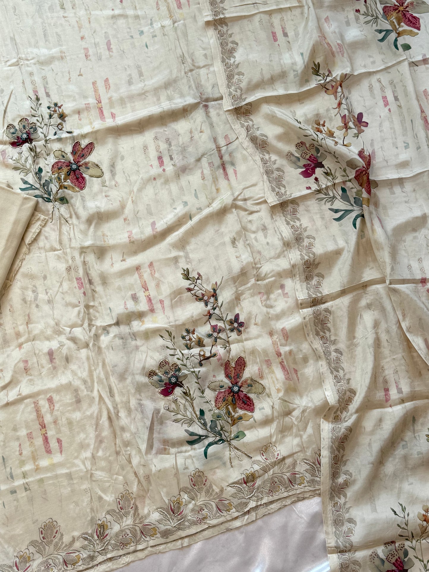 SAIRA MUSLIN HAND WORK EMBROIDERY SUIT 1 Q