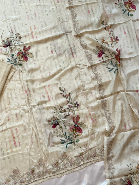 SAIRA MUSLIN HAND WORK EMBROIDERY SUIT 1 Q