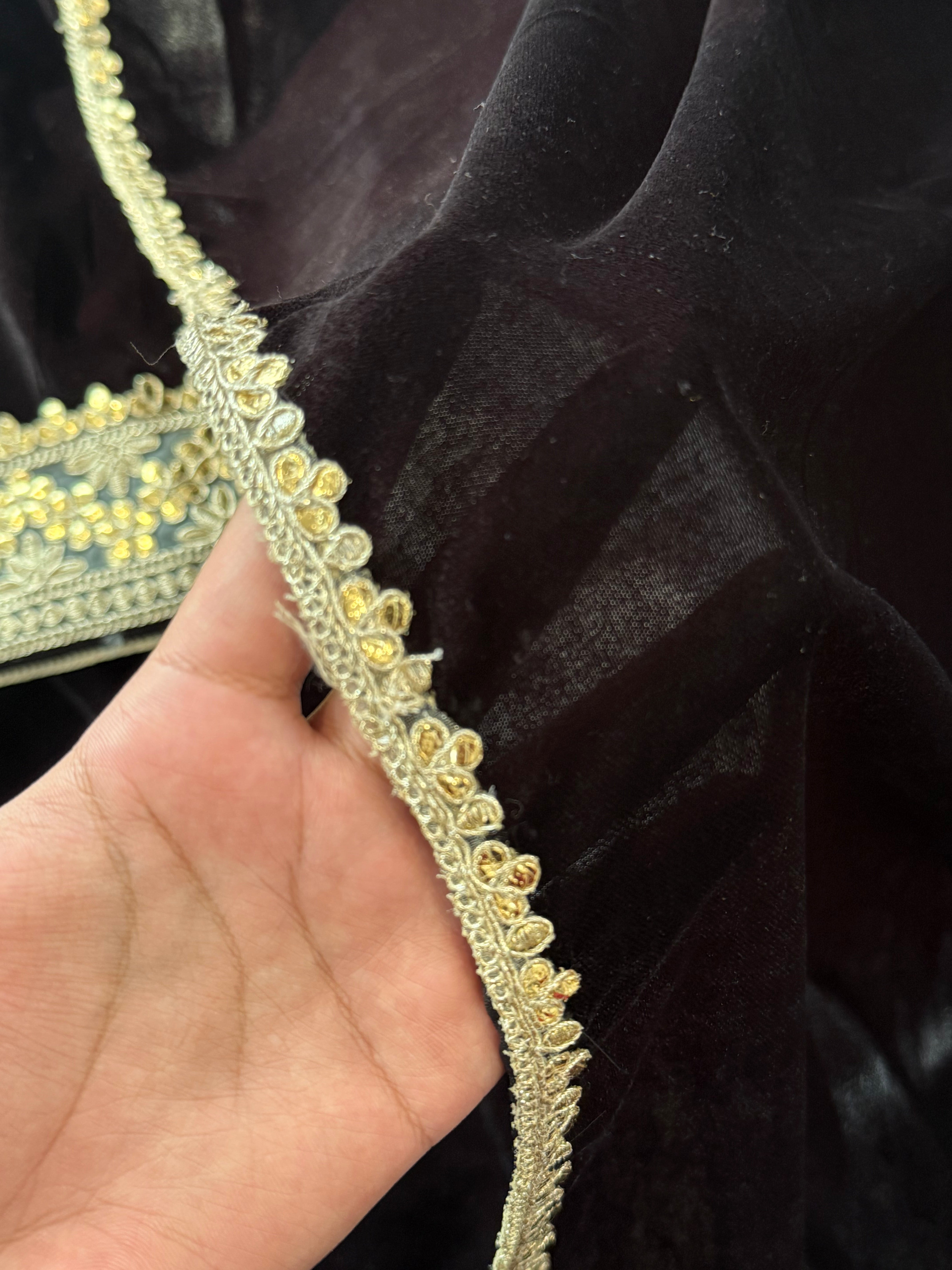 VELVET FARSHI READYMADE SUIT Q