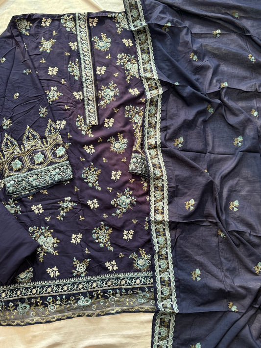 KAHF COTTON EMBROIDERY PATCH SUIT 1 Q