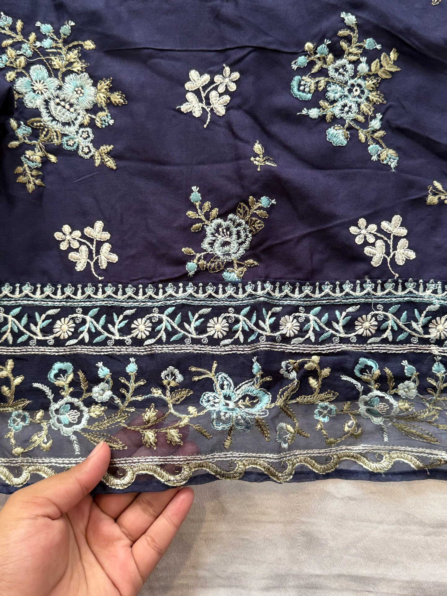 KAHF COTTON EMBROIDERY PATCH SUIT 1 Q