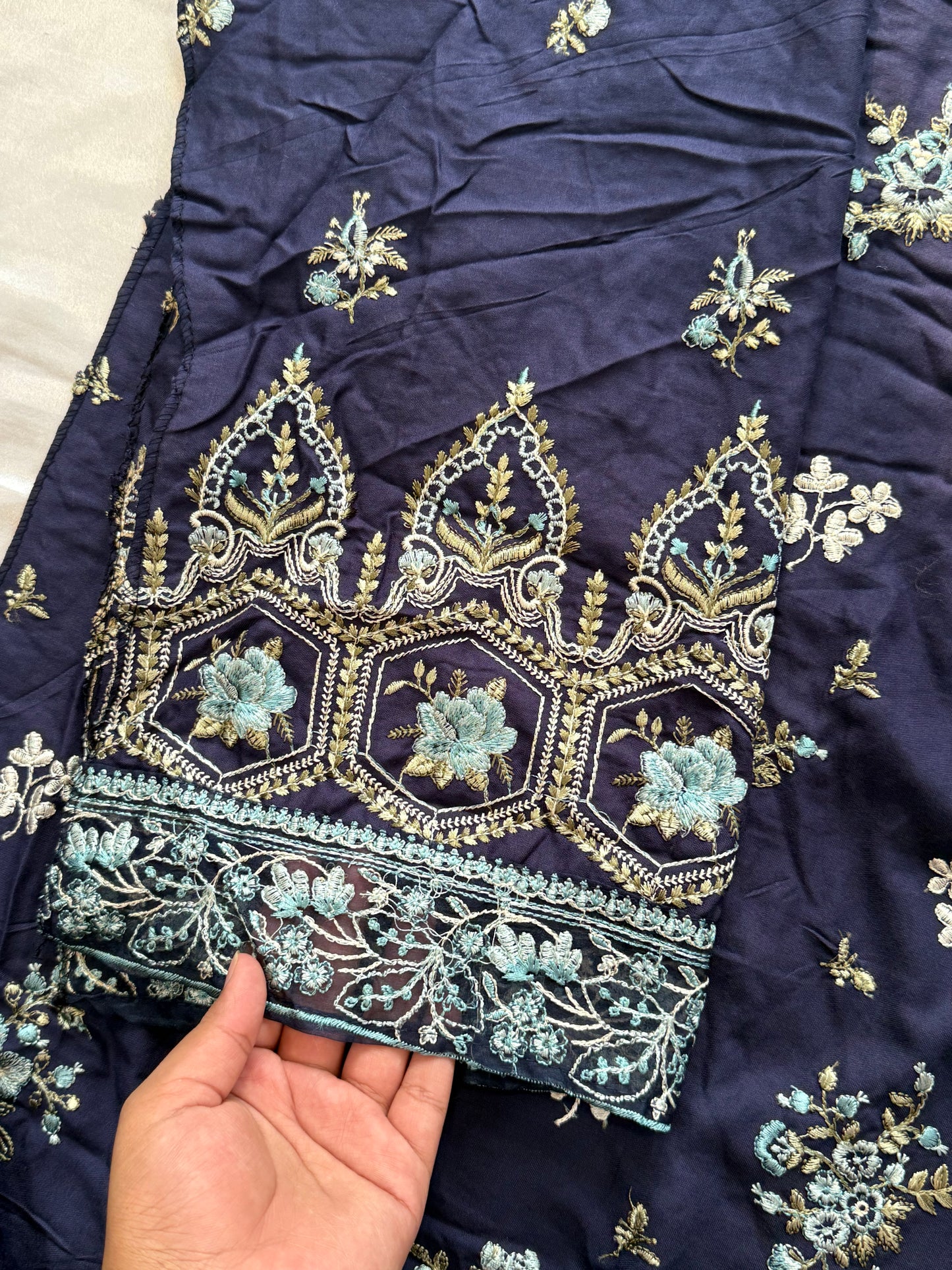 KAHF COTTON EMBROIDERY PATCH SUIT 1 Q