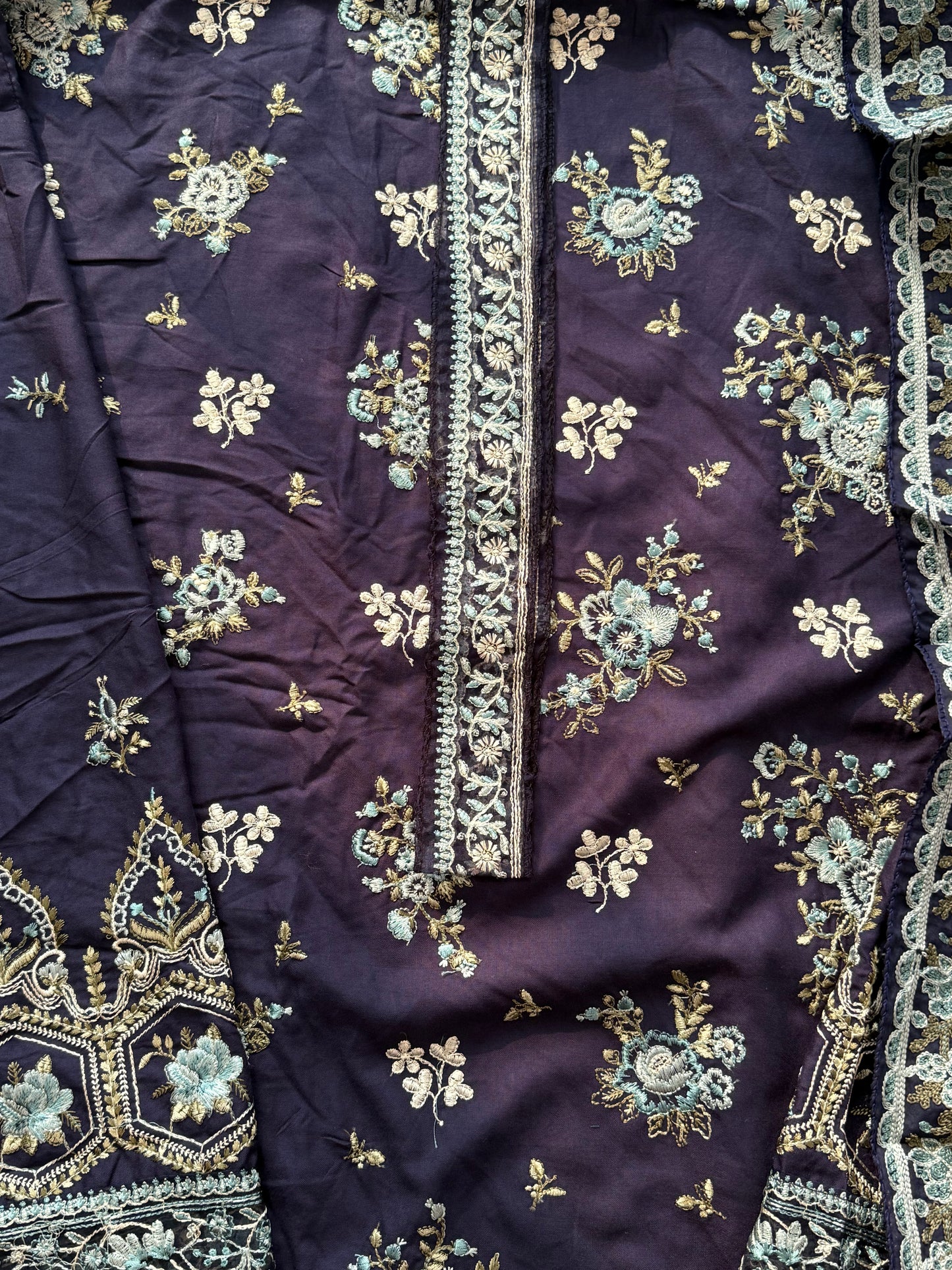 KAHF COTTON EMBROIDERY PATCH SUIT 1 Q